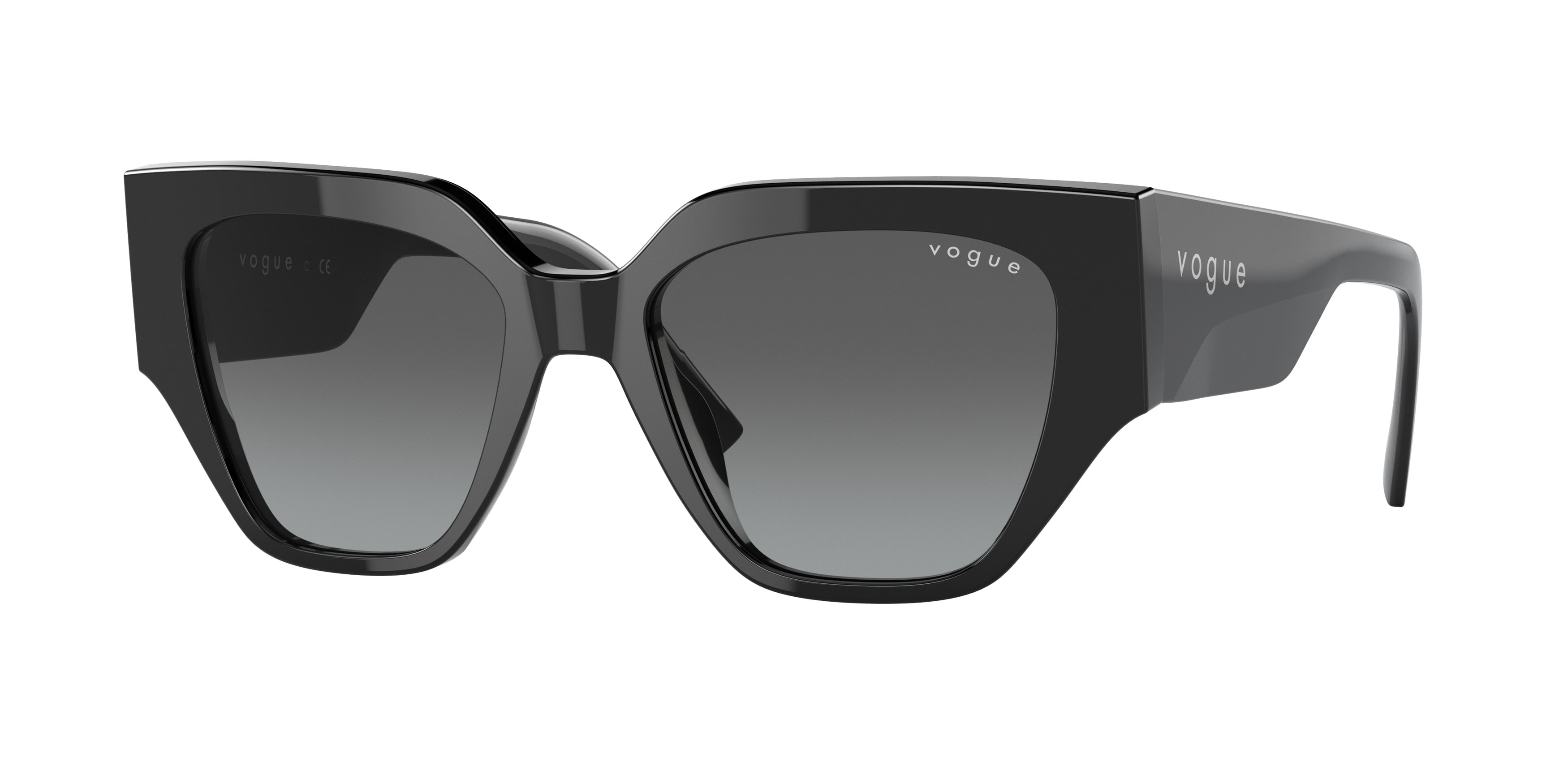 Vogue VO5409S Irregular Sunglasses W44/11-Black 52-140-18 - Color Map Black
