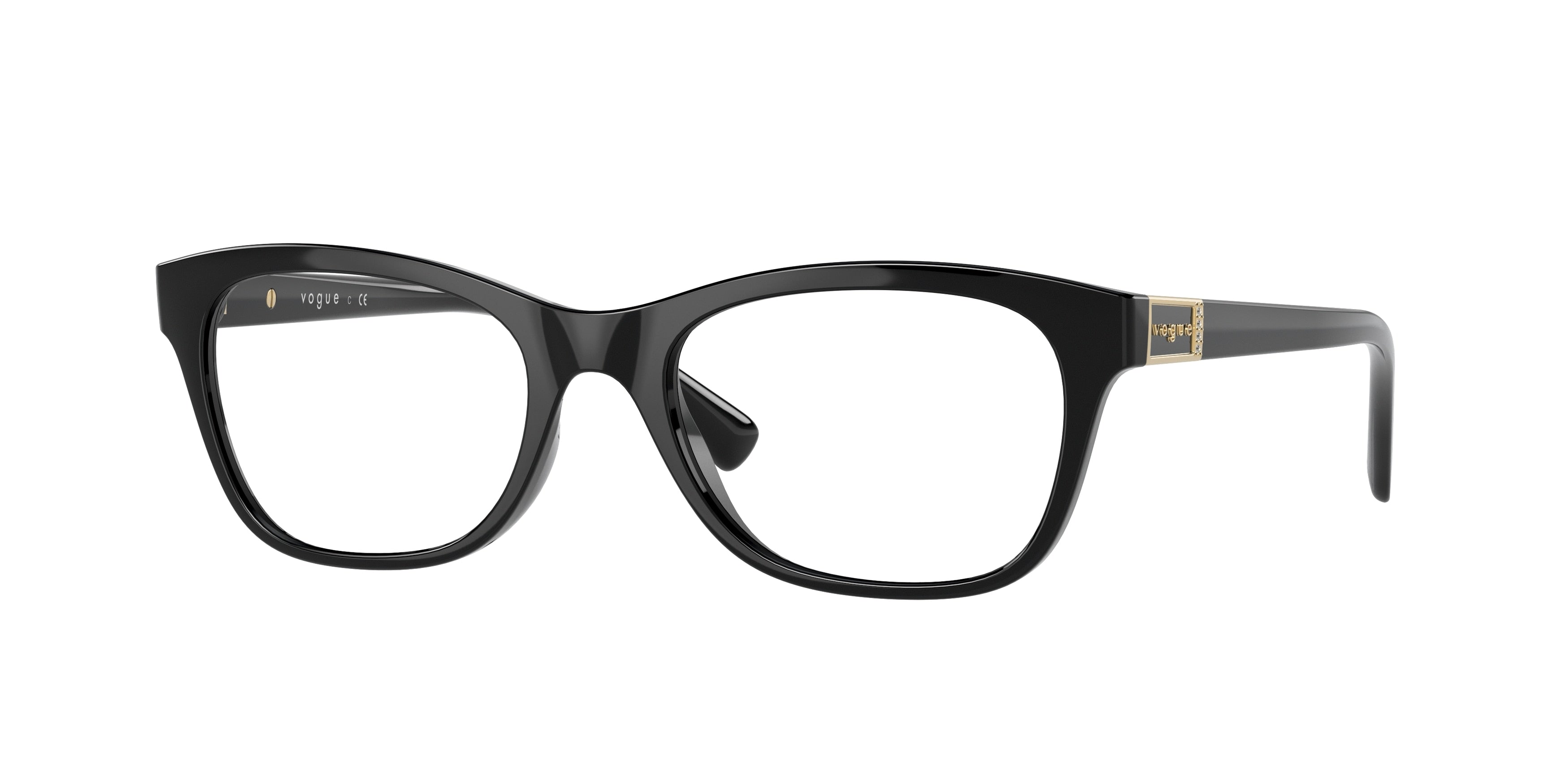 Vogue VO5424B Pillow Eyeglasses W44-Black 53-140-18 - Color Map Black