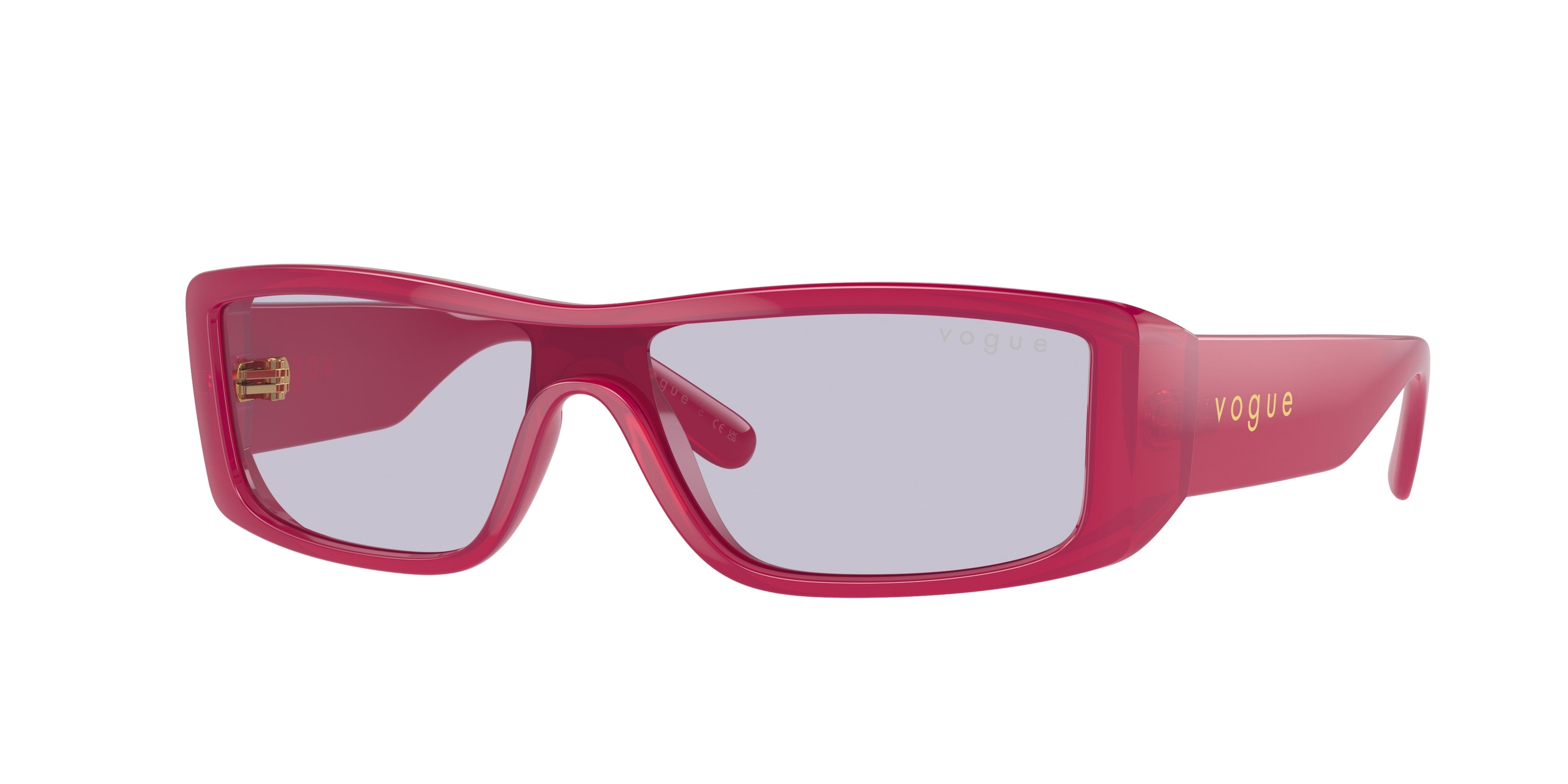Vogue VO5442SM Rectangle Sunglasses 23091A-Opal Dark Rose 22-130- - Color Map Pink