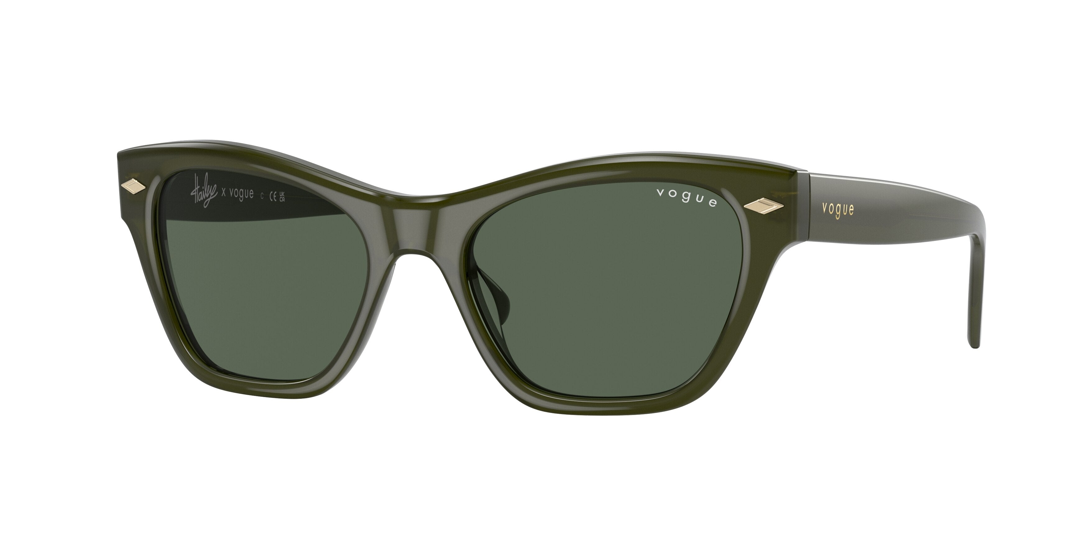 Vogue VO5445S Cat Eye Sunglasses  300371-Opal Green 51-135-18 - Color Map Green