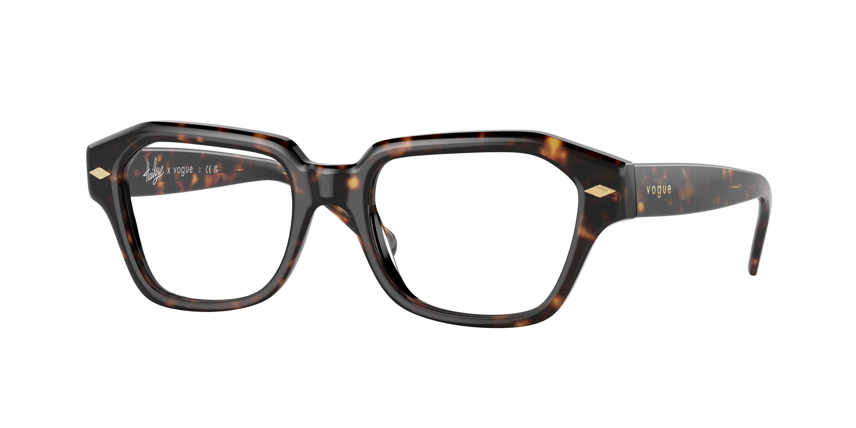 Vogue VO5447 Irregular Eyeglasses W656-Dark Havana 50-135-18 - Color Map Brown