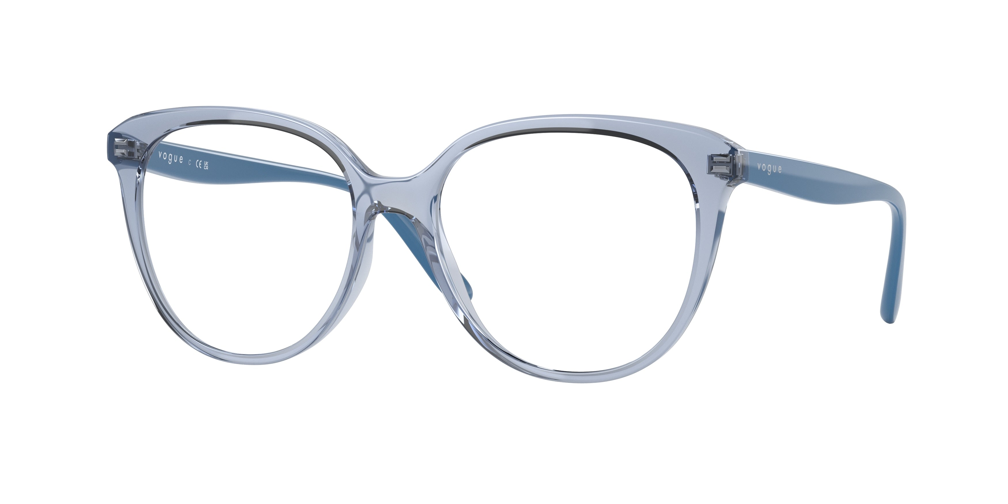 Vogue VO5451 Phantos Eyeglasses 2598-Transparent Light Blue 53-140-16 - Color Map Blue