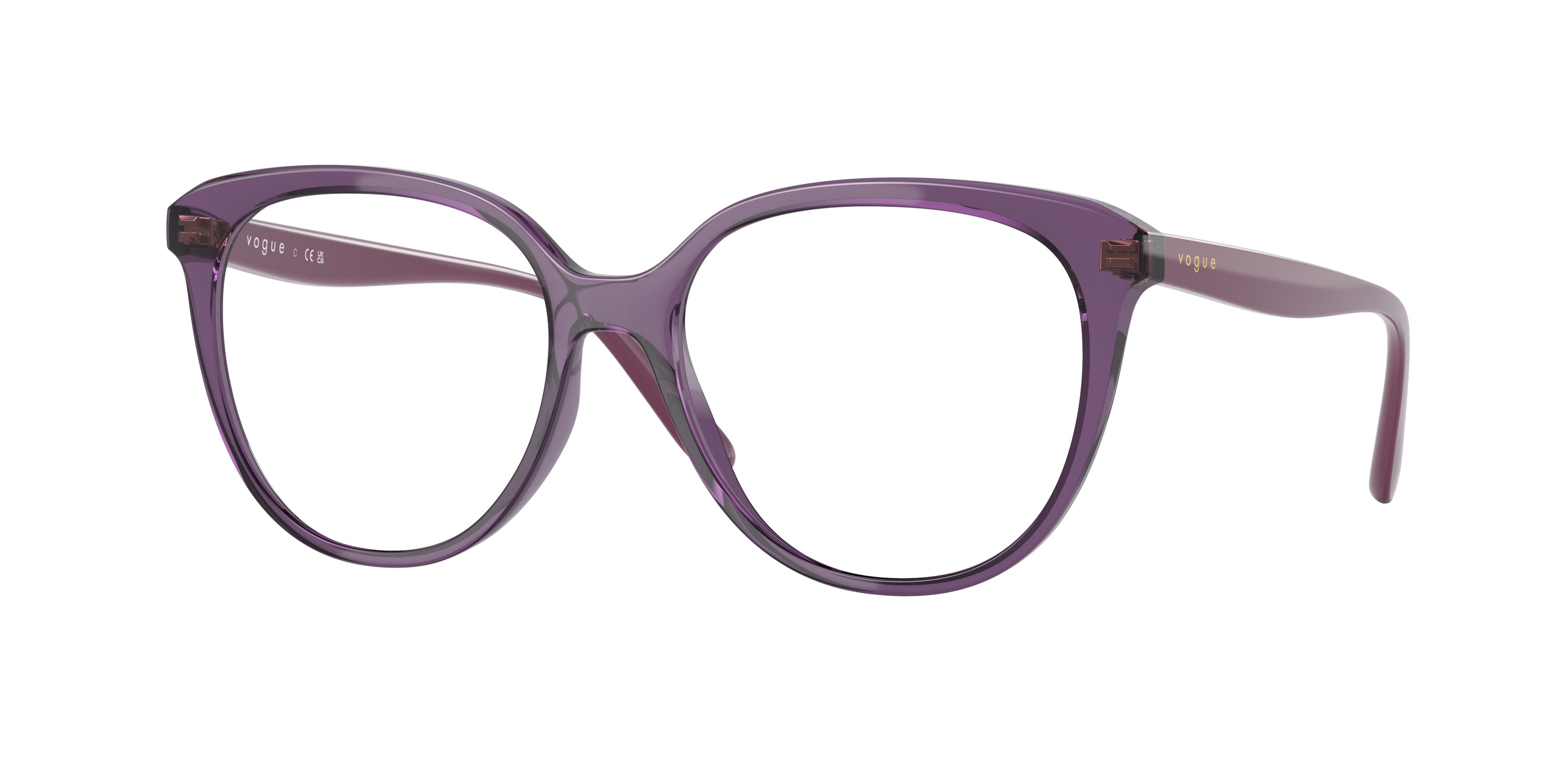 Vogue VO5451 Phantos Eyeglasses 3024-Transparent Violet 53-140-16 - Color Map Violet