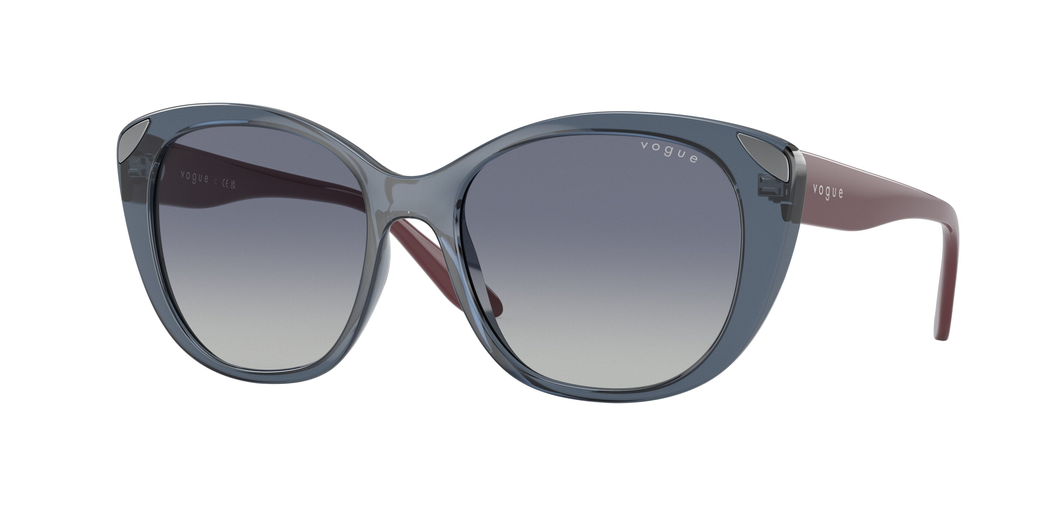 Vogue VO5457S Butterfly Sunglasses 27644L-Transparent Blue 53-135-17 - Color Map Blue