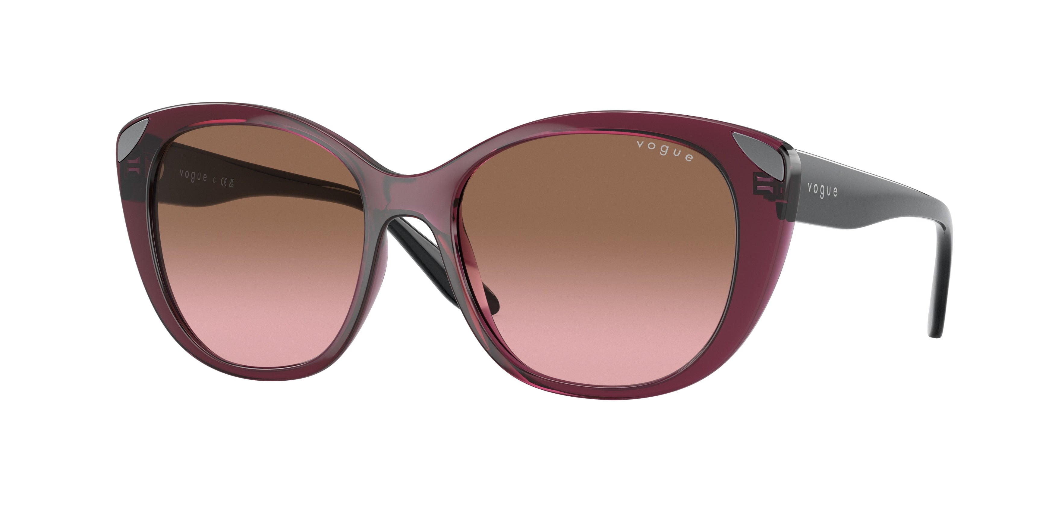 Vogue VO5457S Butterfly Sunglasses  298914-Transparent Cherry 53-135-17 - Color Map Violet