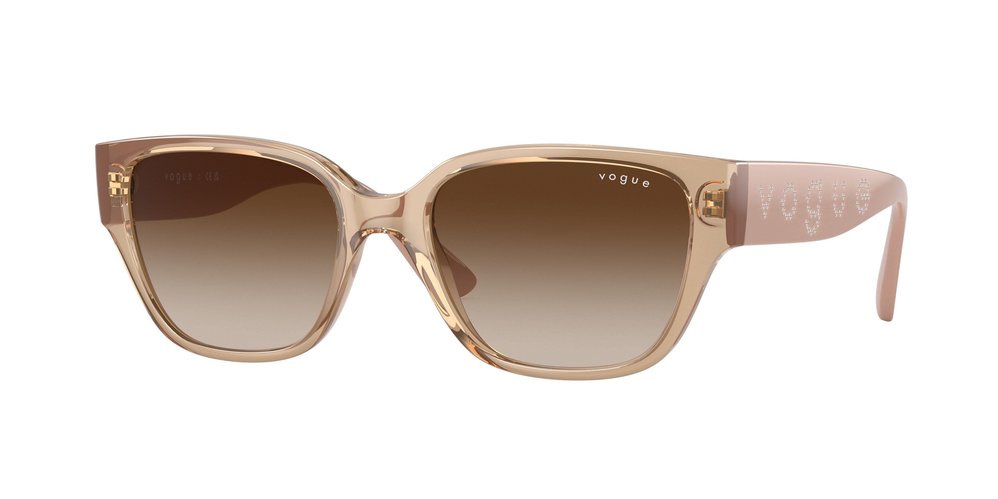 Vogue VO5459SB Pillow Sunglasses  282613-Transparent Light Brown 53-140-18 - Color Map Brown