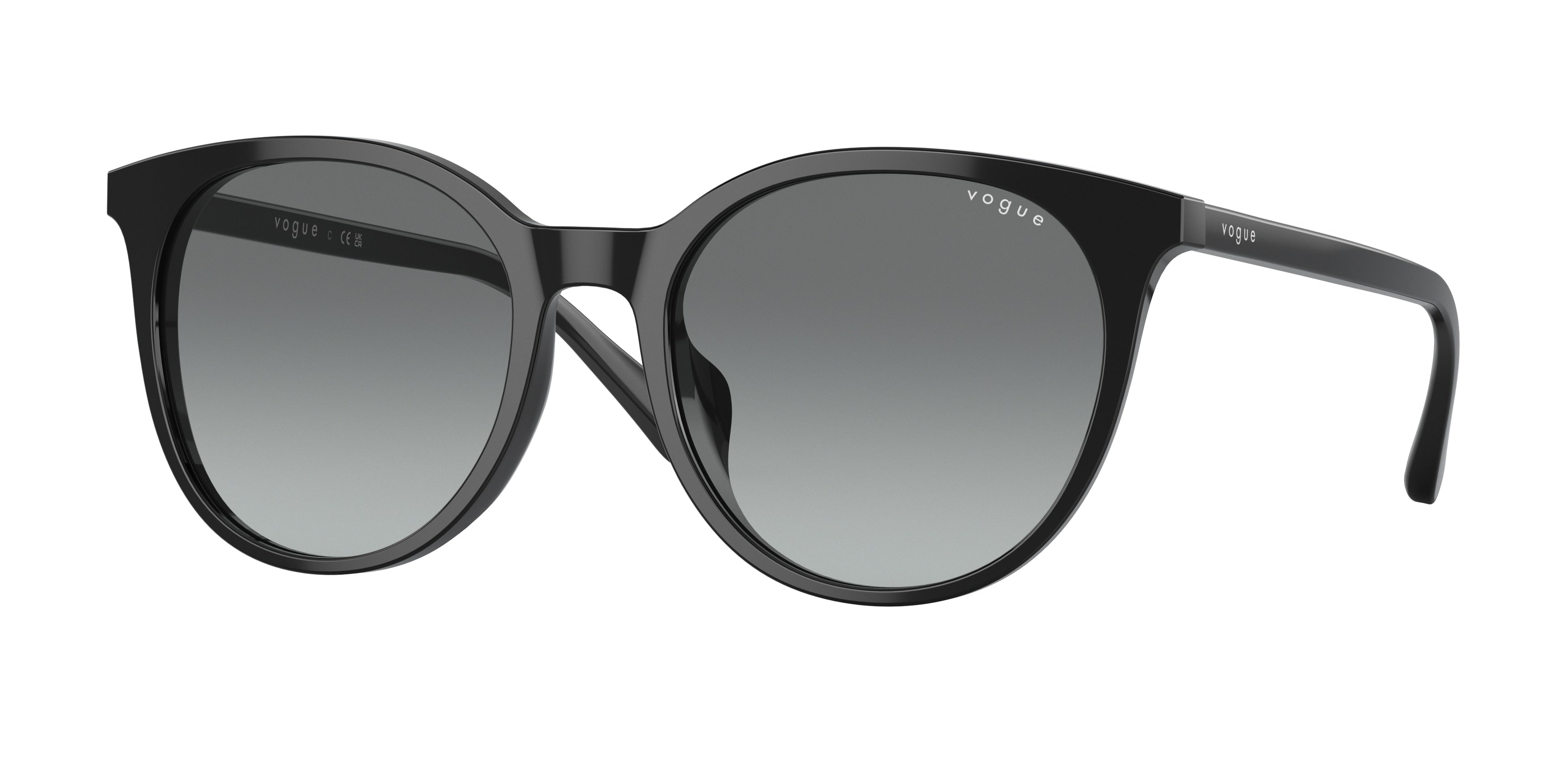 Vogue VO5468SD Round Sunglasses W44/11-Black 56-145-20 - Color Map Black