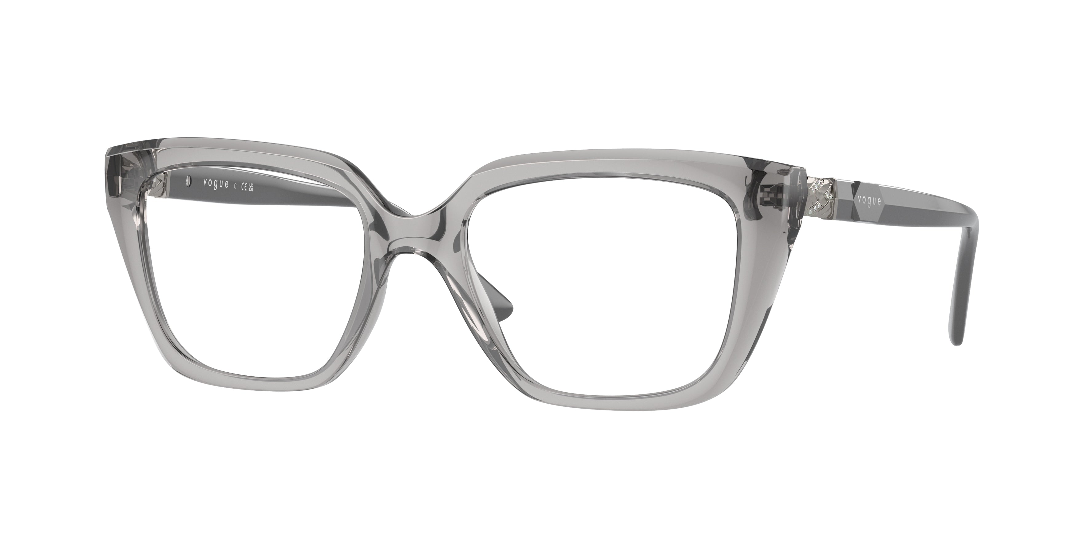 Vogue VO5477B Rectangle Eyeglasses 2726-Transparent Grey 52-140-18 - Color Map Grey
