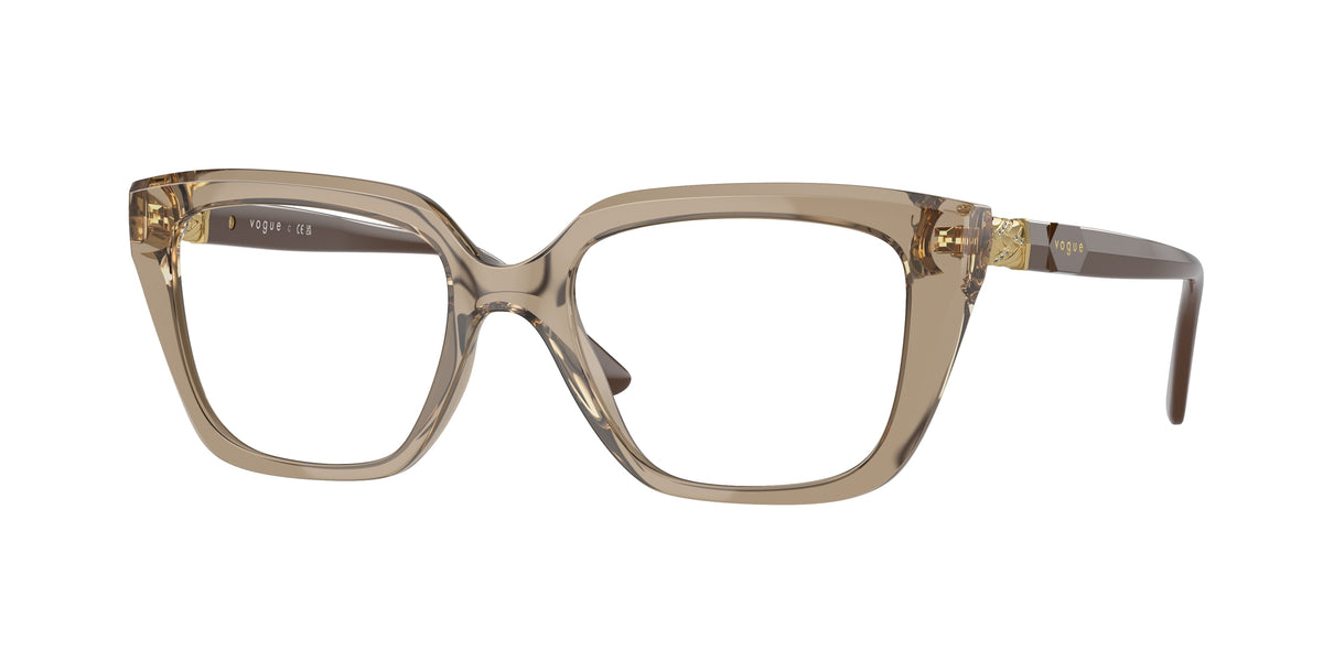 Vogue VO5477B Rectangle Eyeglasses 2940-Transparent Brown 52-140-18 - Color Map Brown