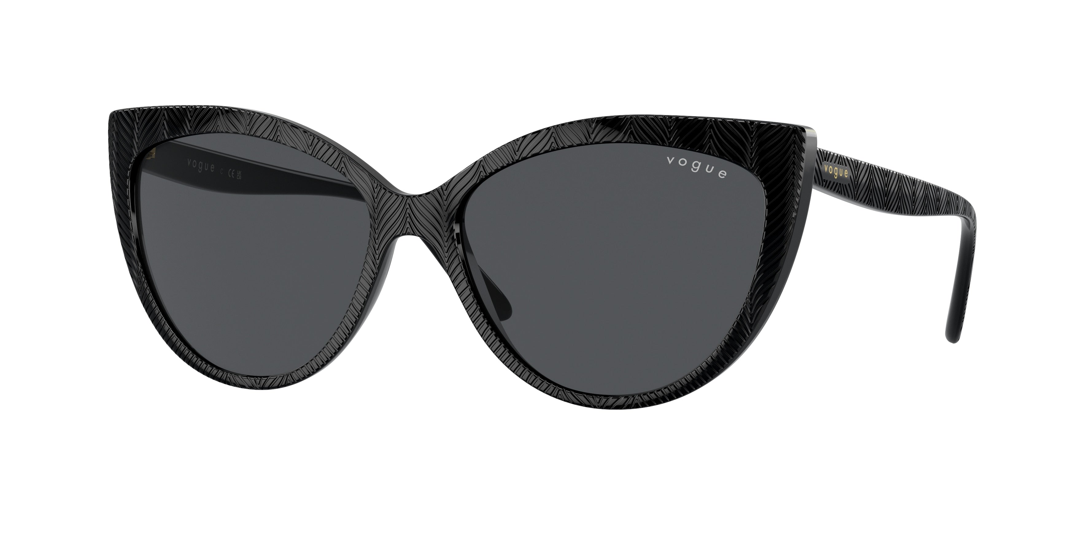 Vogue VO5484S Cat Eye Sunglasses W44/87-Black 57-140-16 - Color Map Black