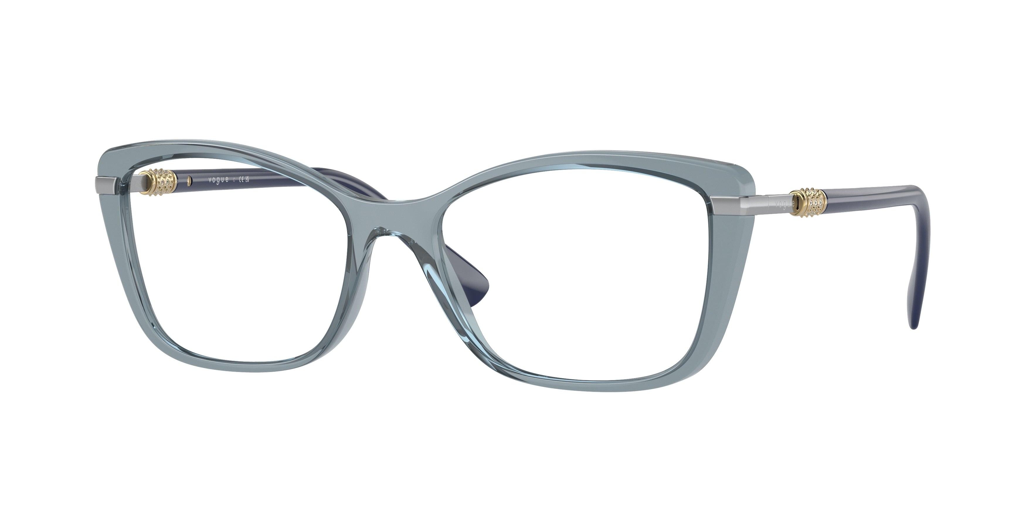 Vogue VO5487B Butterfly Eyeglasses 2966-Transparent Azure 54-140-17 - Color Map Blue