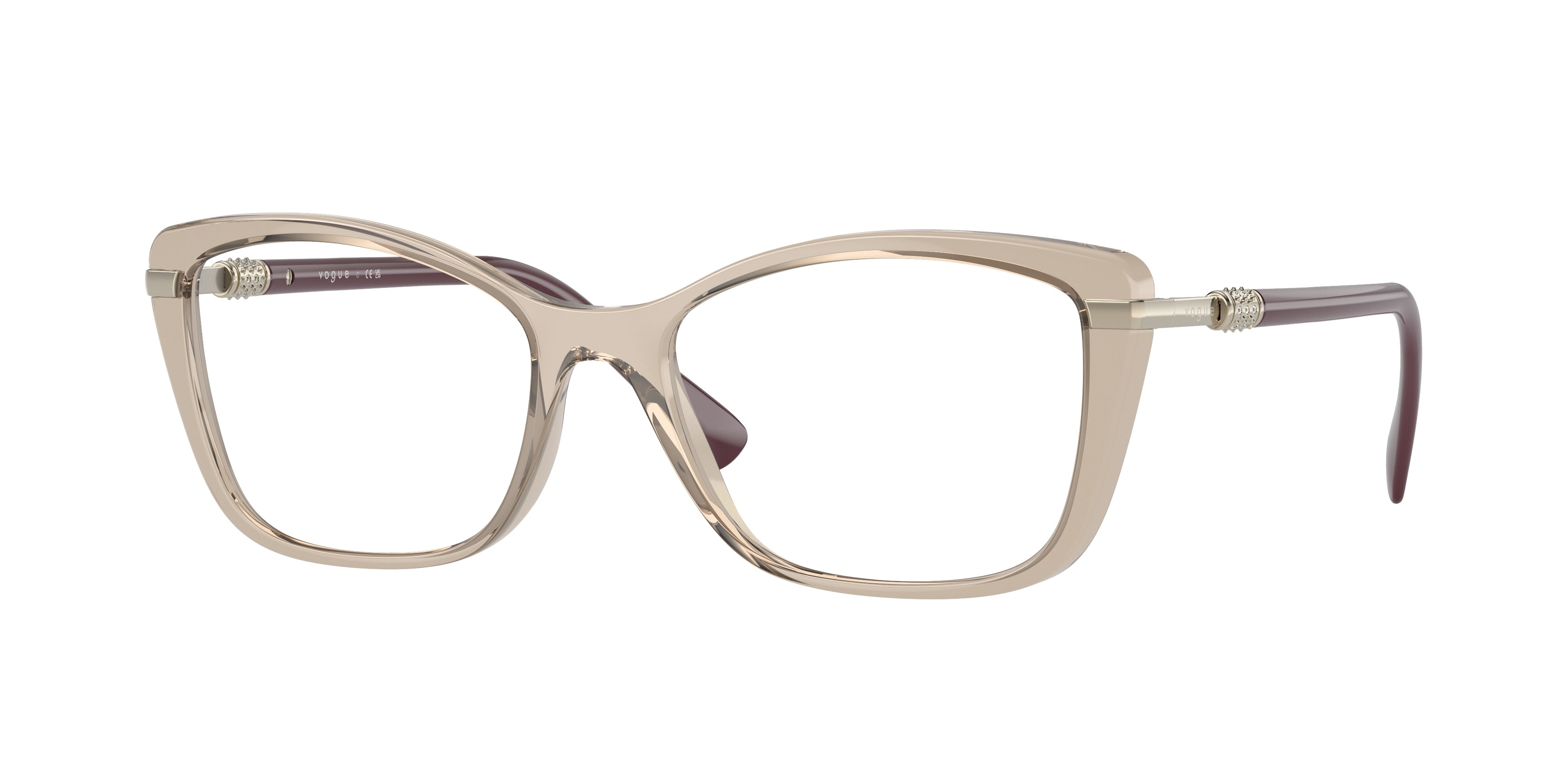 Vogue VO5487B Butterfly Eyeglasses 2990-Transparent Light Brown 54-140-17 - Color Map Brown