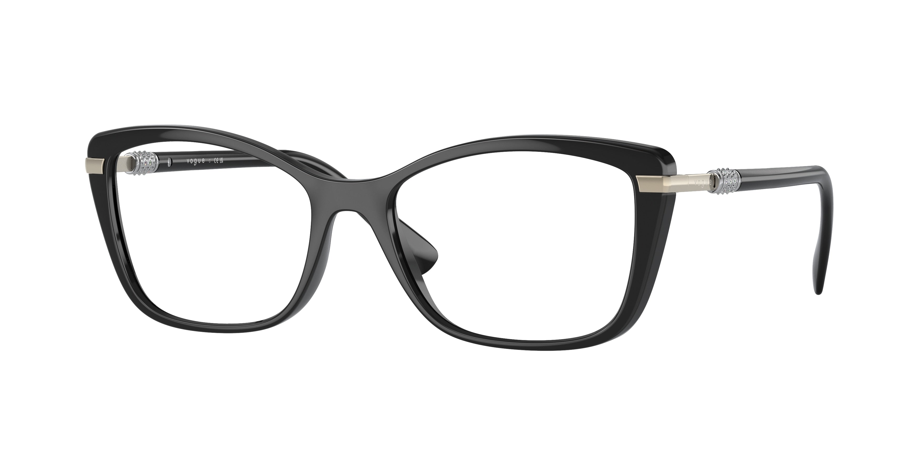 Vogue VO5487B Butterfly Eyeglasses W44-Black 54-140-17 - Color Map Black
