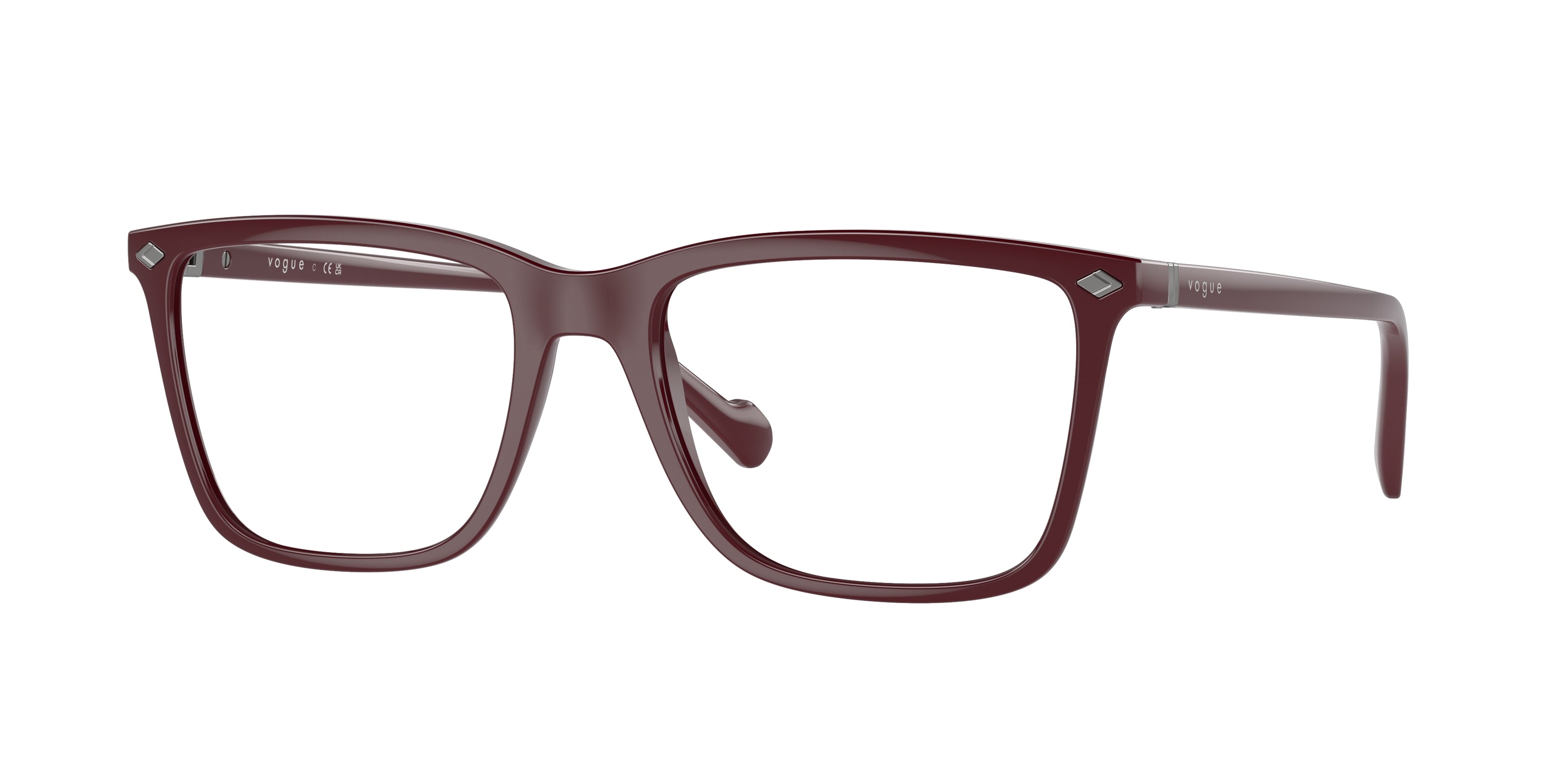 Vogue VO5492 Square Eyeglasses 3048-Full Wine Red 56-145-18 - Color Map Red