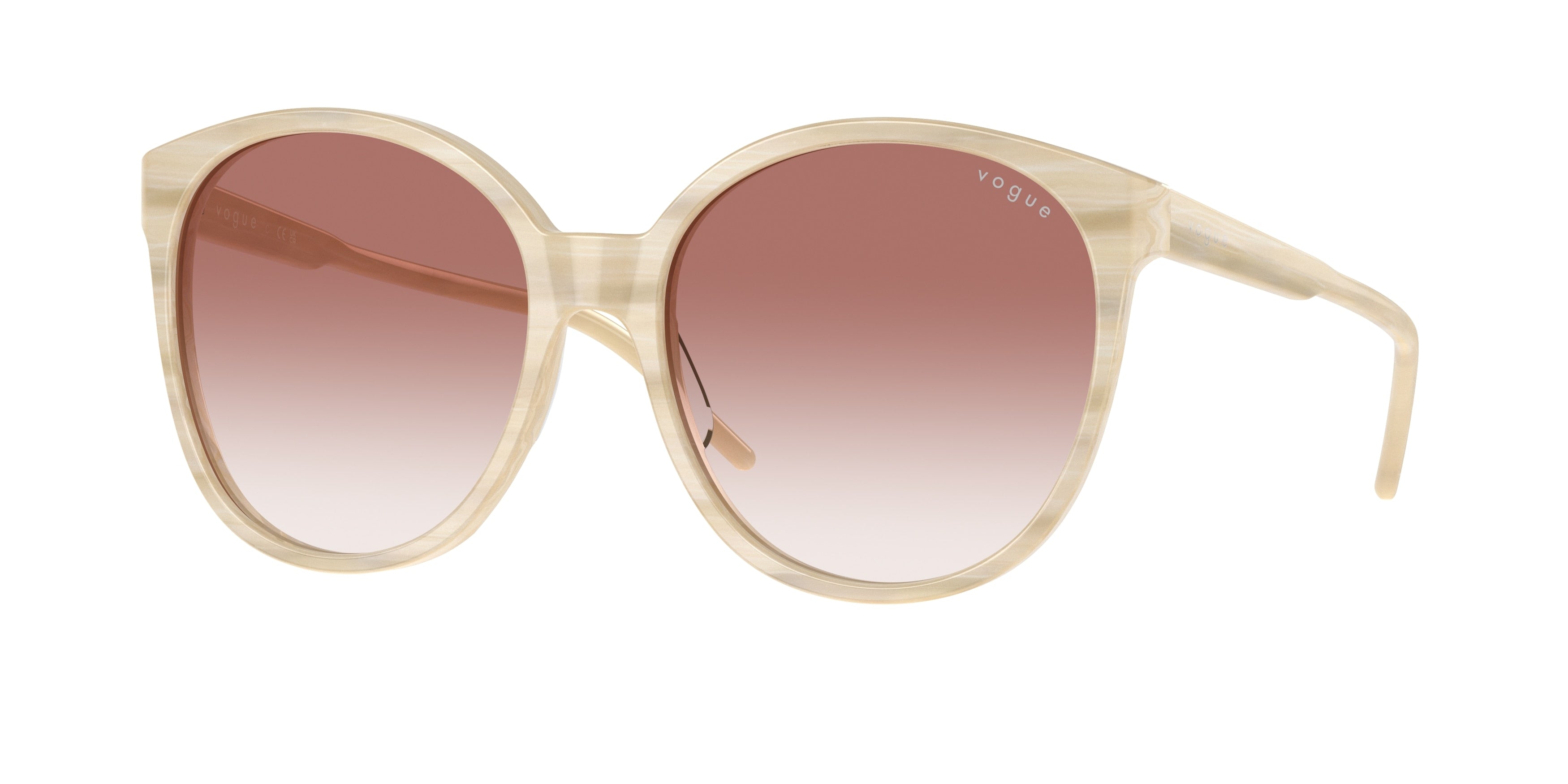 Vogue VO5509S Phantos Sunglasses  30708D-Beige Horn 60-145-16 - Color Map Brown