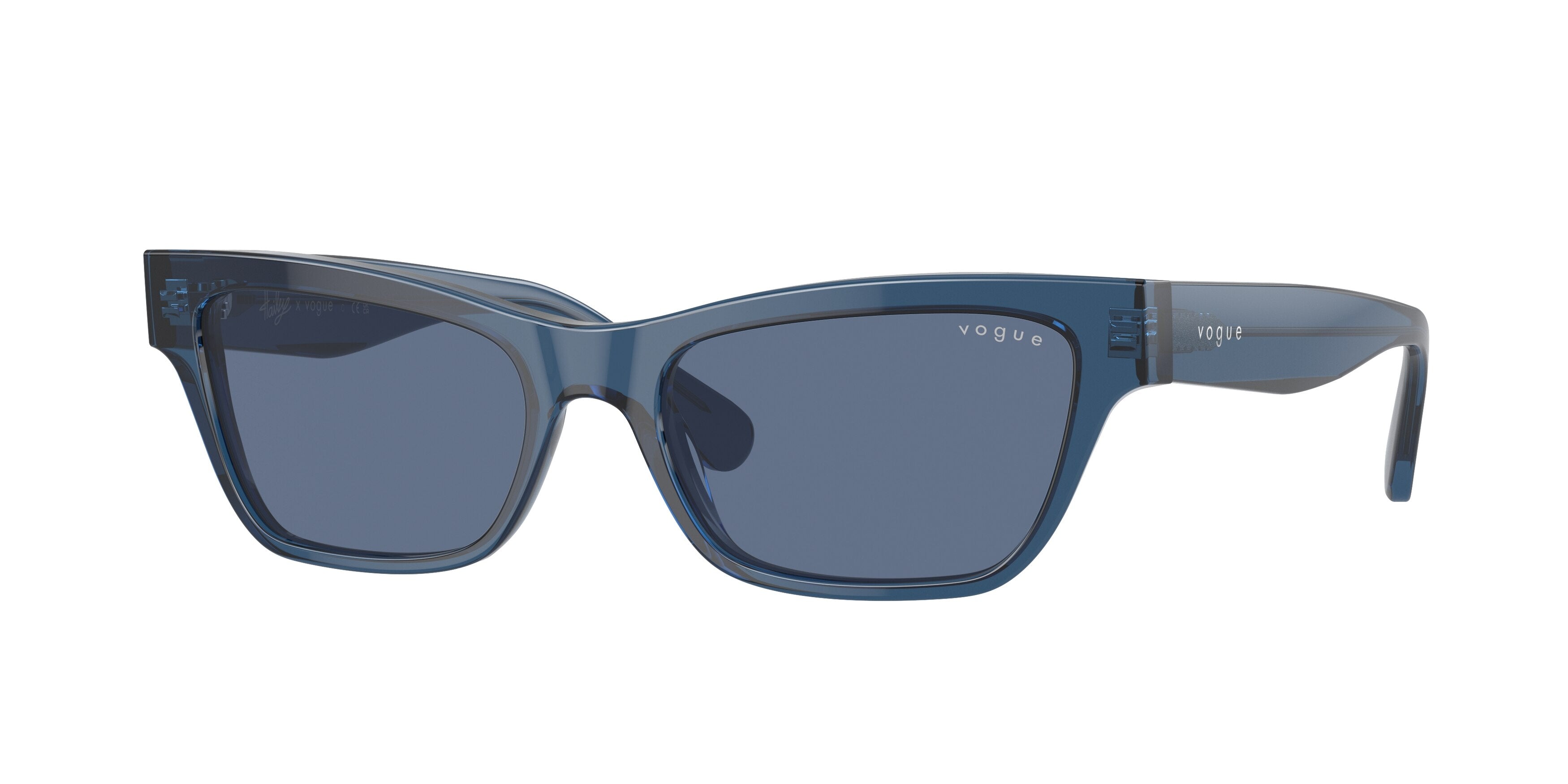 Vogue VO5514S Pillow Sunglasses  304680-Transparent Dark Blue 53-140-17 - Color Map Blue