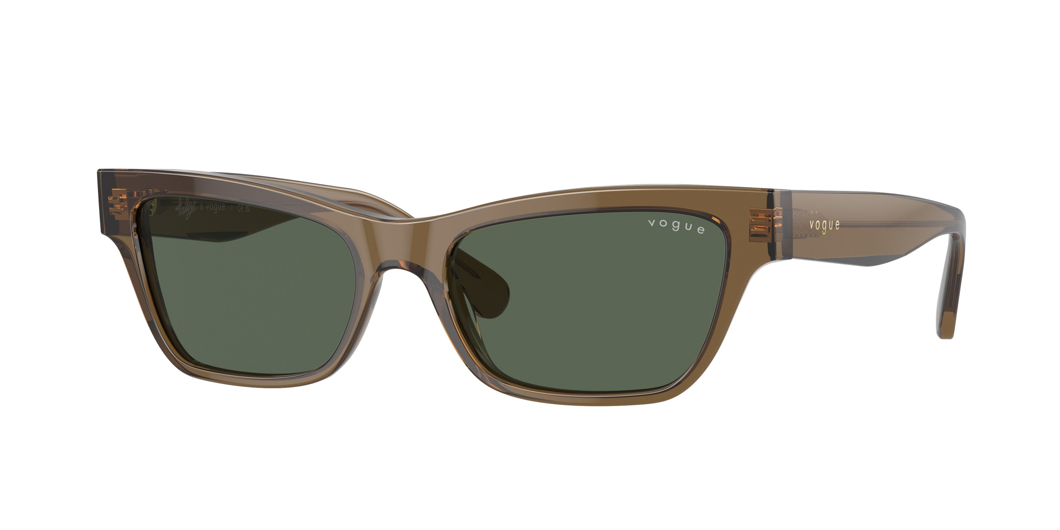 Vogue VO5514S Pillow Sunglasses 304771-Transparent Dark Khaki 53-140-17 - Color Map Green