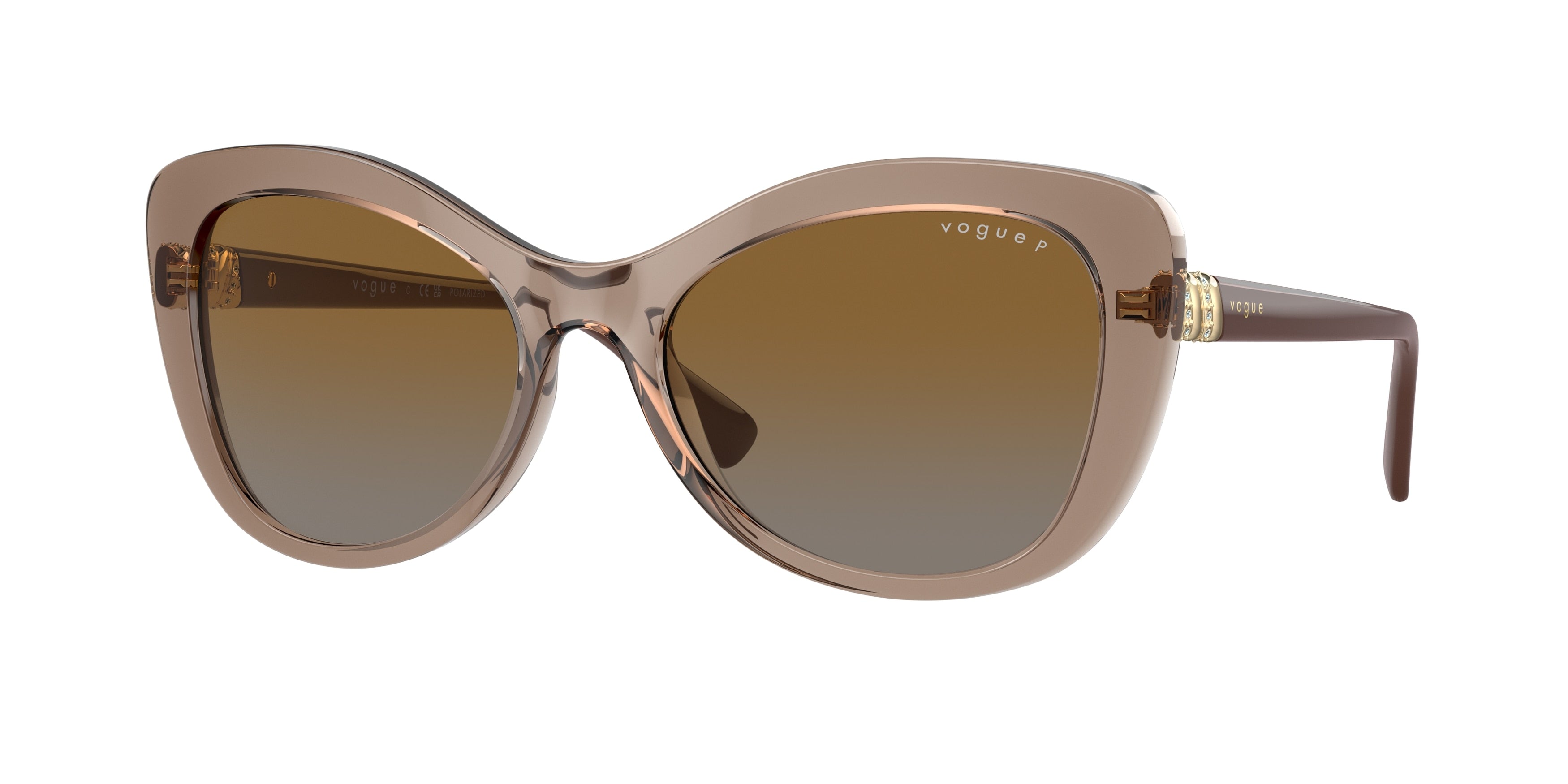 Vogue VO5515SB Butterfly Sunglasses 2940T5-Transparent Brown 55-140-18 - Color Map Brown