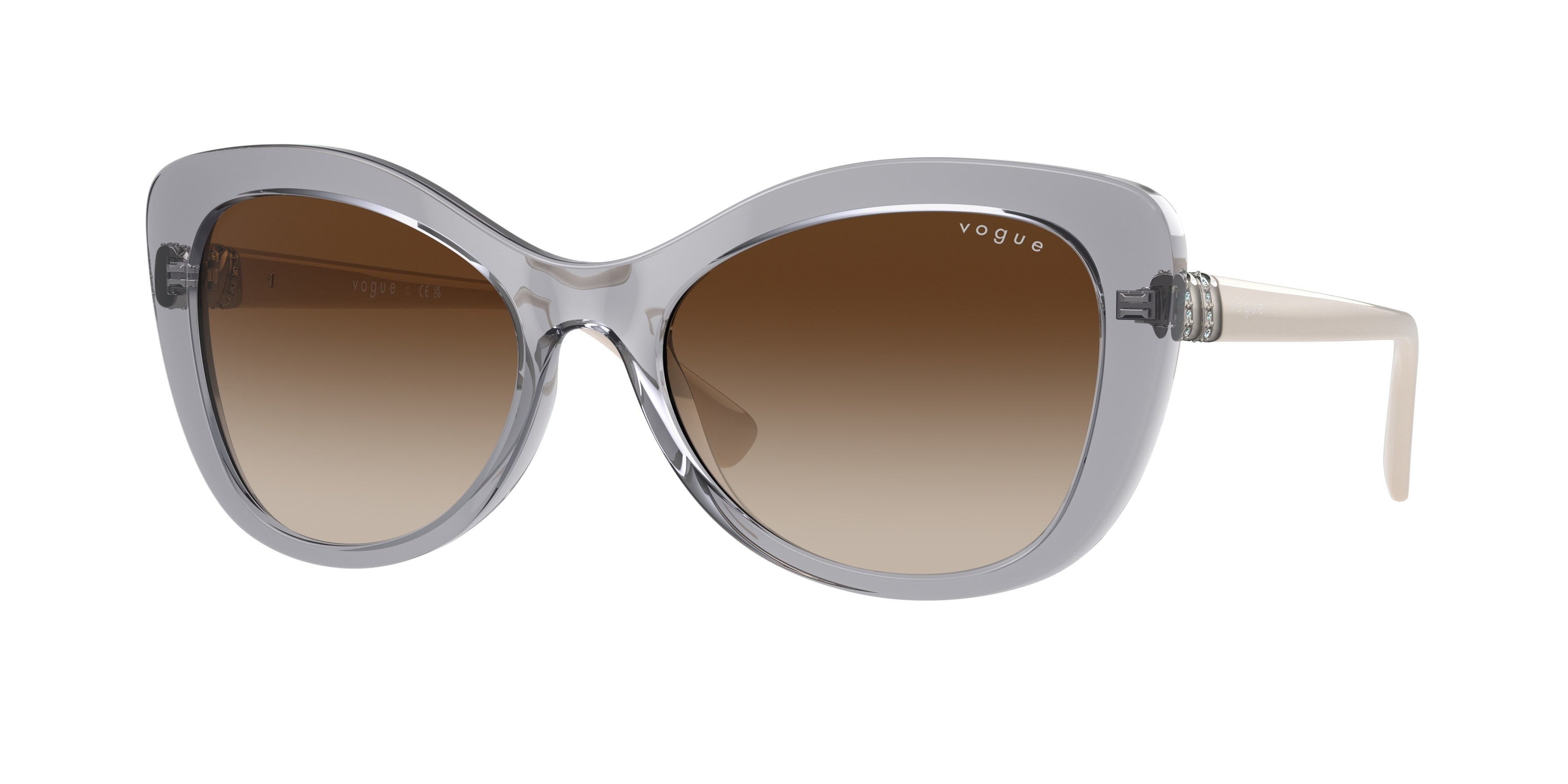 Vogue VO5515SB Butterfly Sunglasses 309913-Transparent Grey 55-140-18 - Color Map Grey