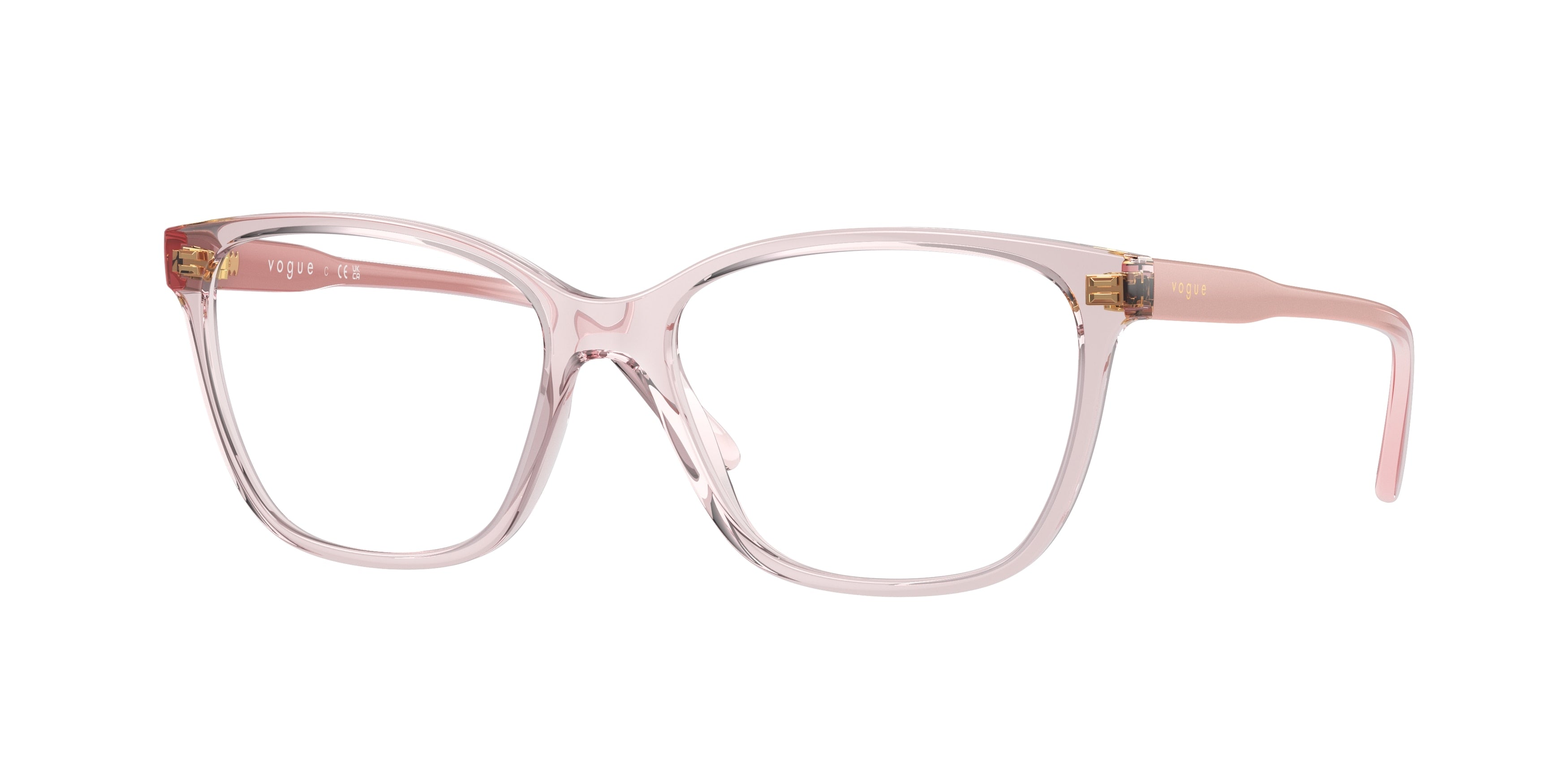 Vogue VO5518F Pillow Eyeglasses 2942-Transparent Pink 53-140-15 - Color Map Pink