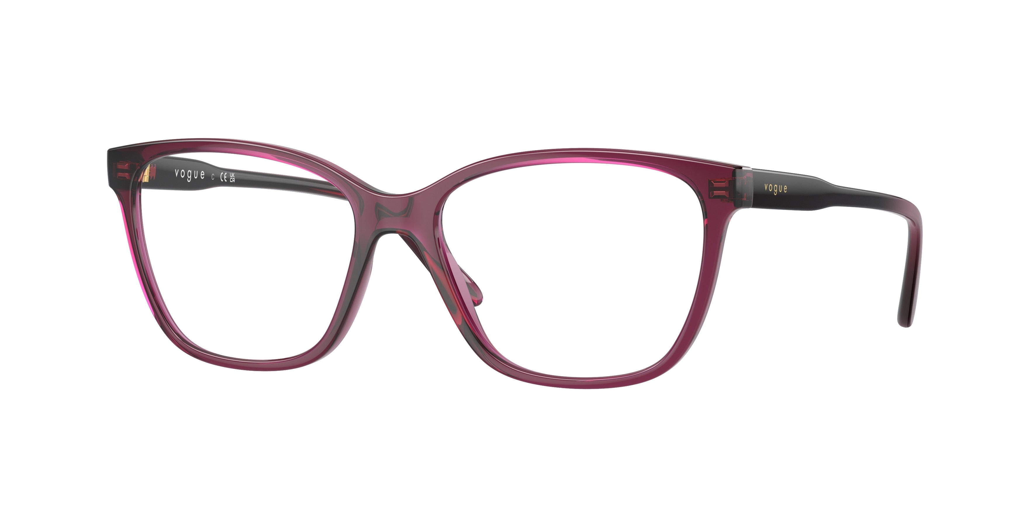 Vogue VO5518 Pillow Eyeglasses 2989-Transparent Dark Cherry 53-140-16 - Color Map Red