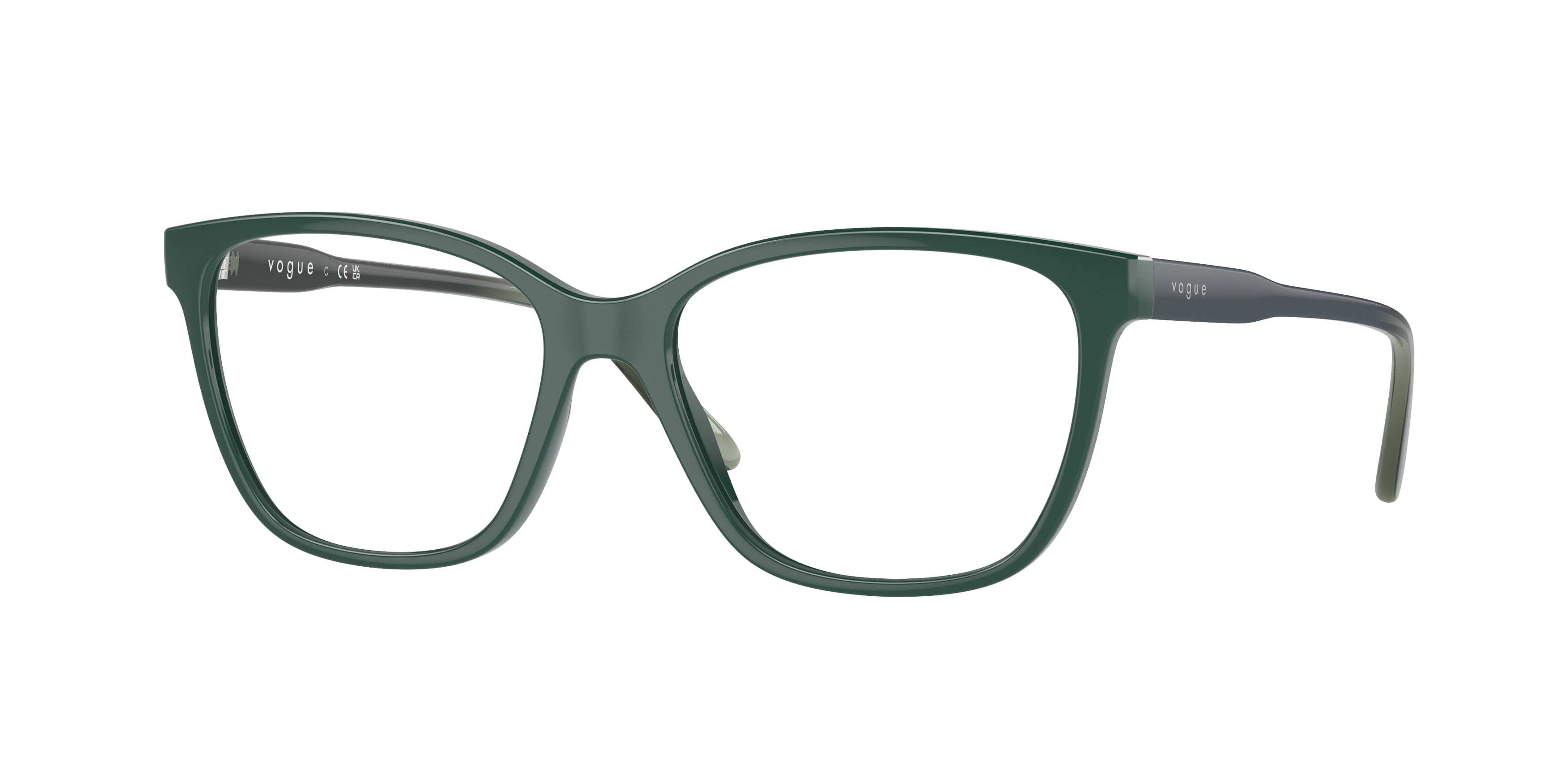 Vogue VO5518 Pillow Eyeglasses 3050-Full Dark Green 53-140-16 - Color Map Green