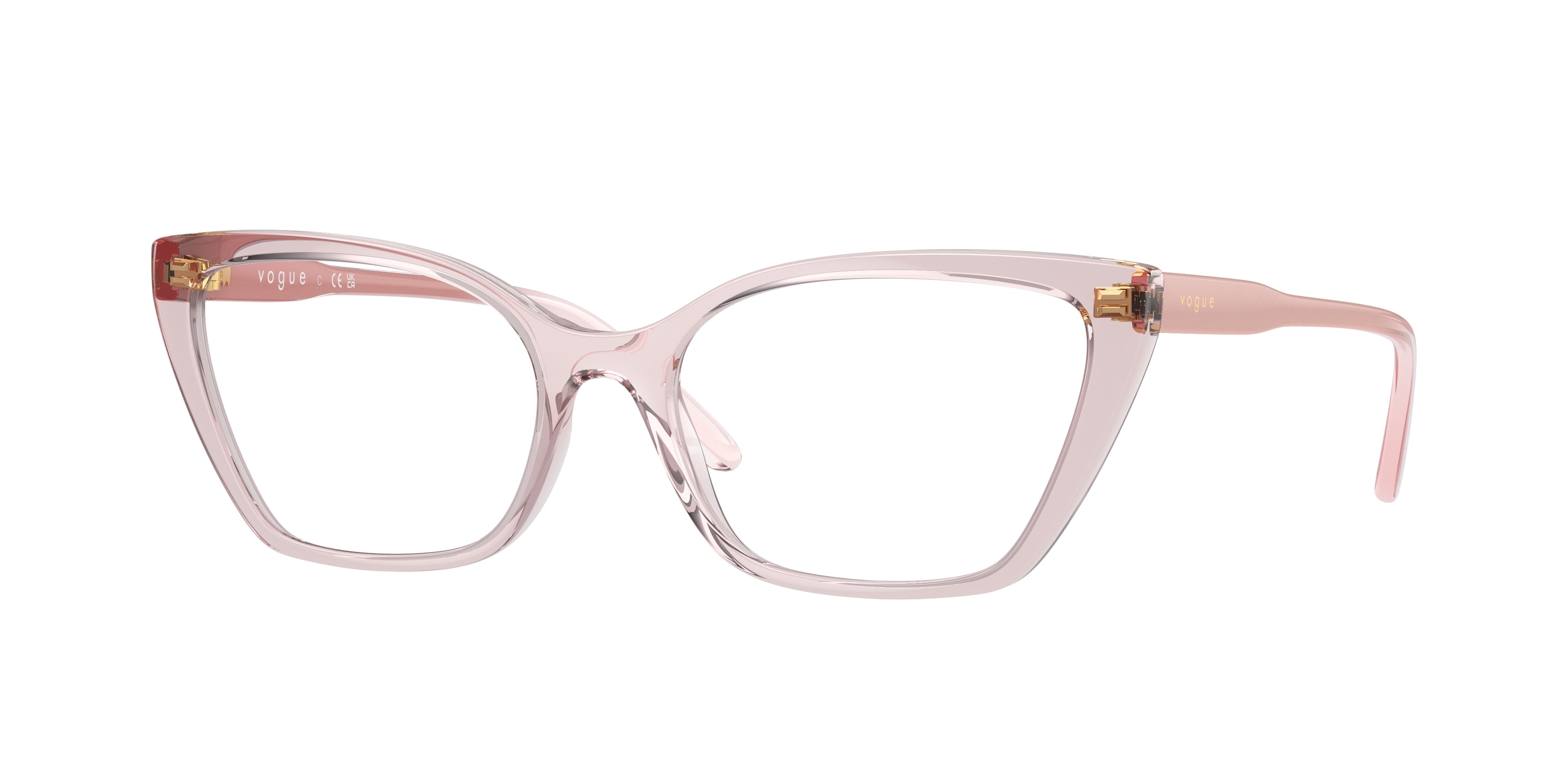 Vogue VO5519 Cat Eye Eyeglasses 2942-Transparent Pink 54-140-17 - Color Map Pink