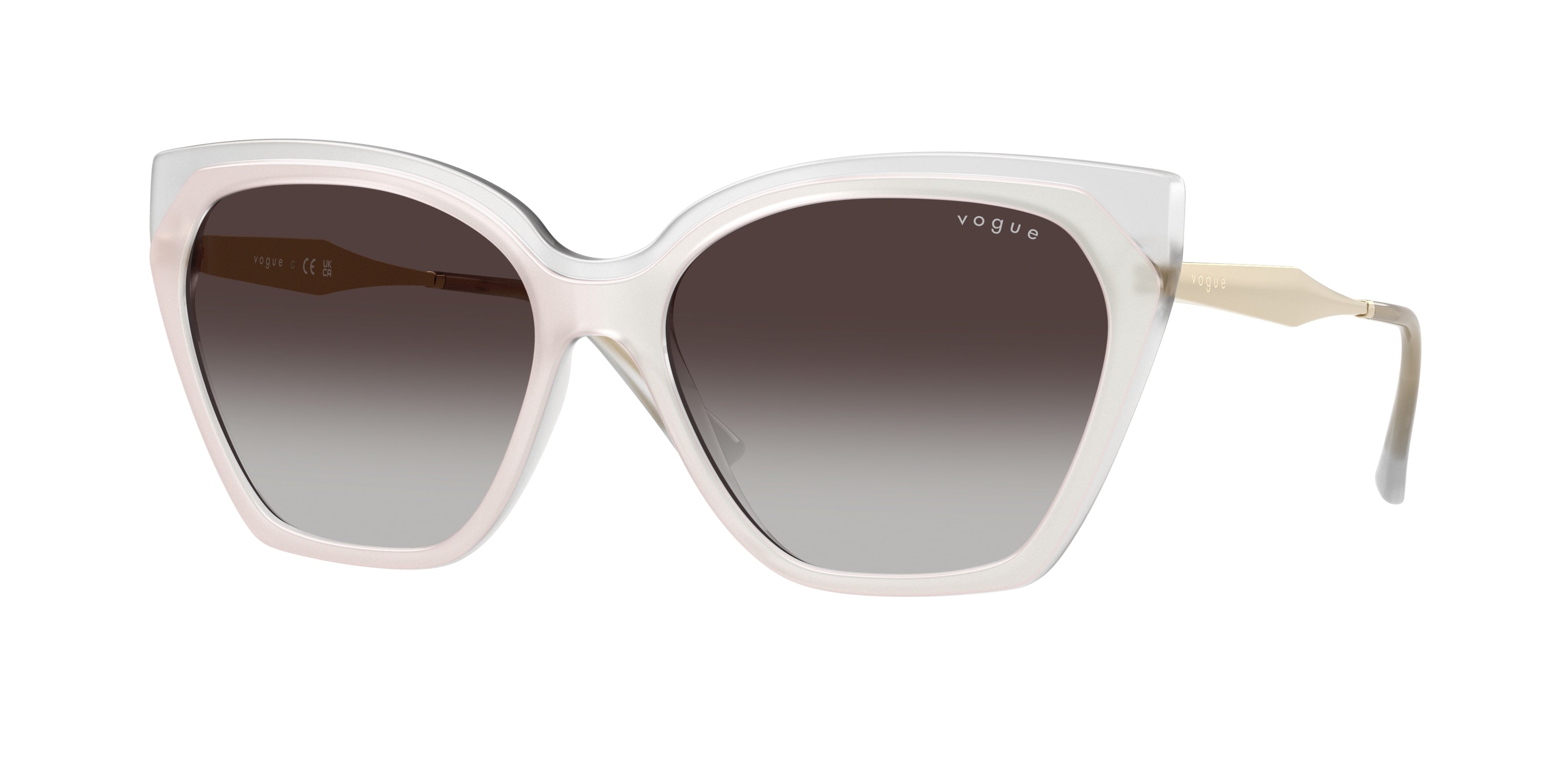 Vogue VO5521S Cat Eye Sunglasses 32208G-Top White/Opal Milk 57-140-16 - Color Map White