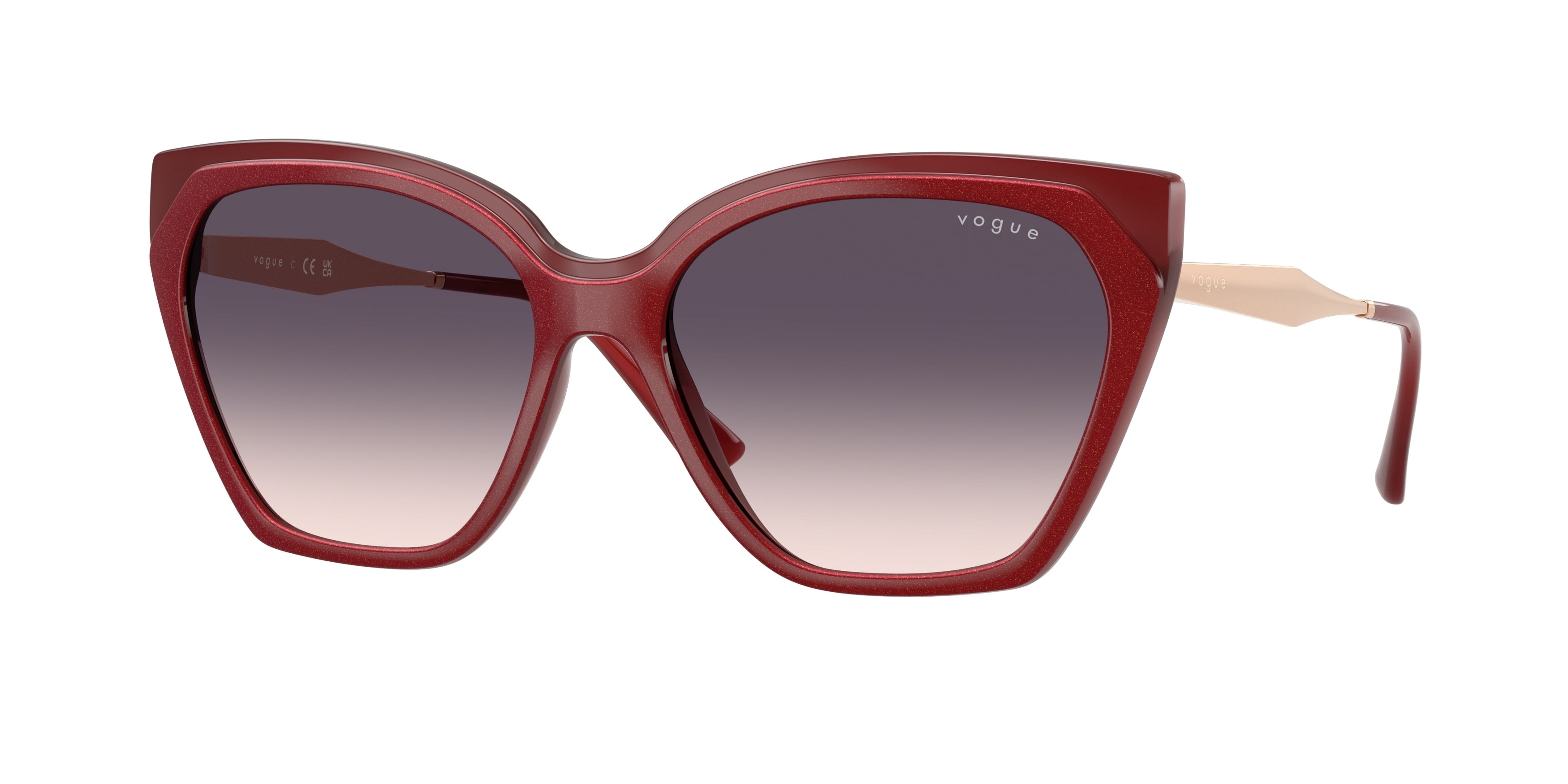 Vogue VO5521S Cat Eye Sunglasses 322136-Top Red/Opal Red 57-140-16 - Color Map Red