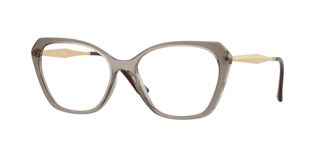 Vogue VO5522 Irregular Eyeglasses 3156-Transparent Brown 54-140-16 - Color Map Brown