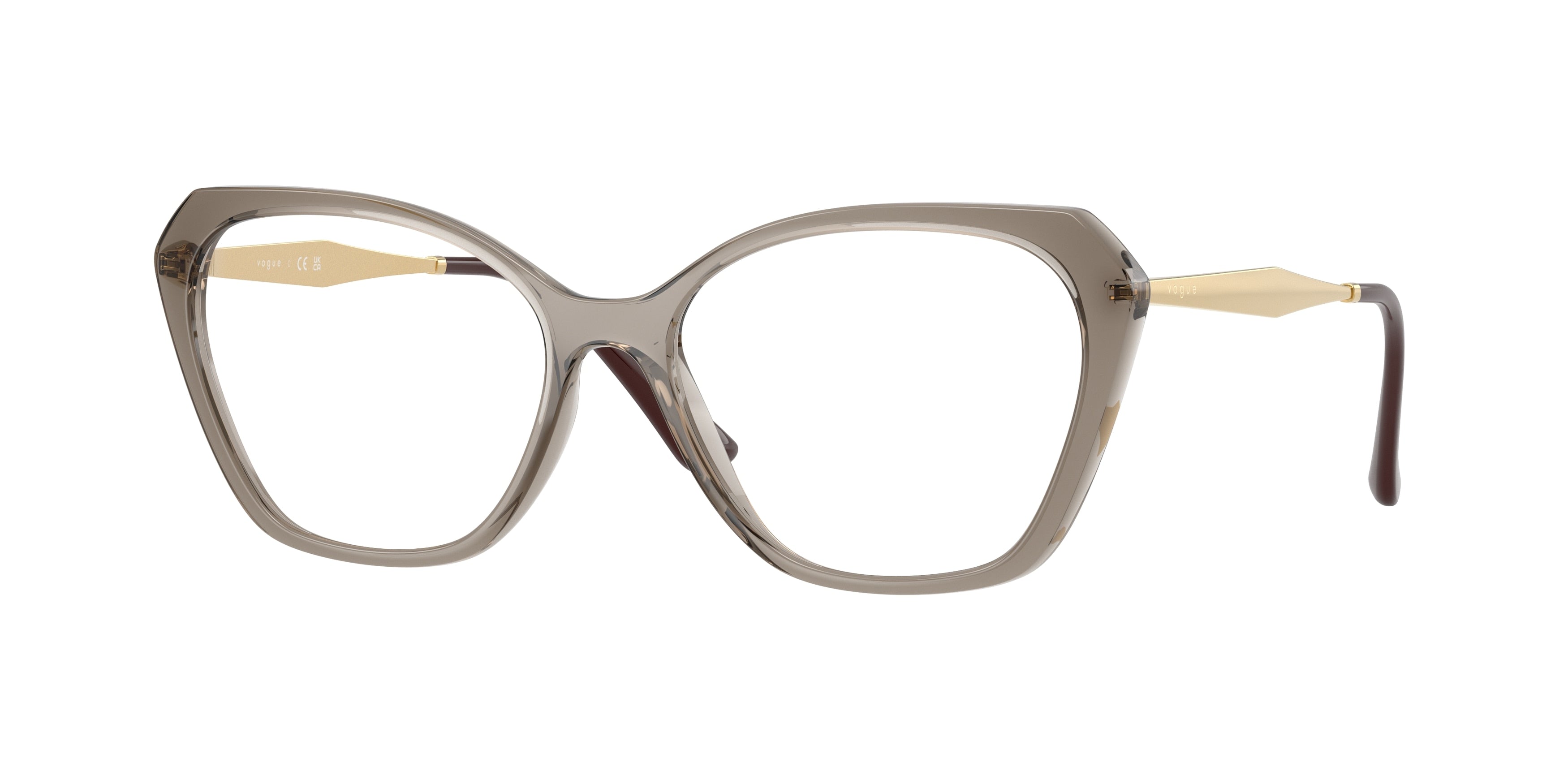 Vogue VO5522 Irregular Eyeglasses 3156-Transparent Brown 54-140-16 - Color Map Brown