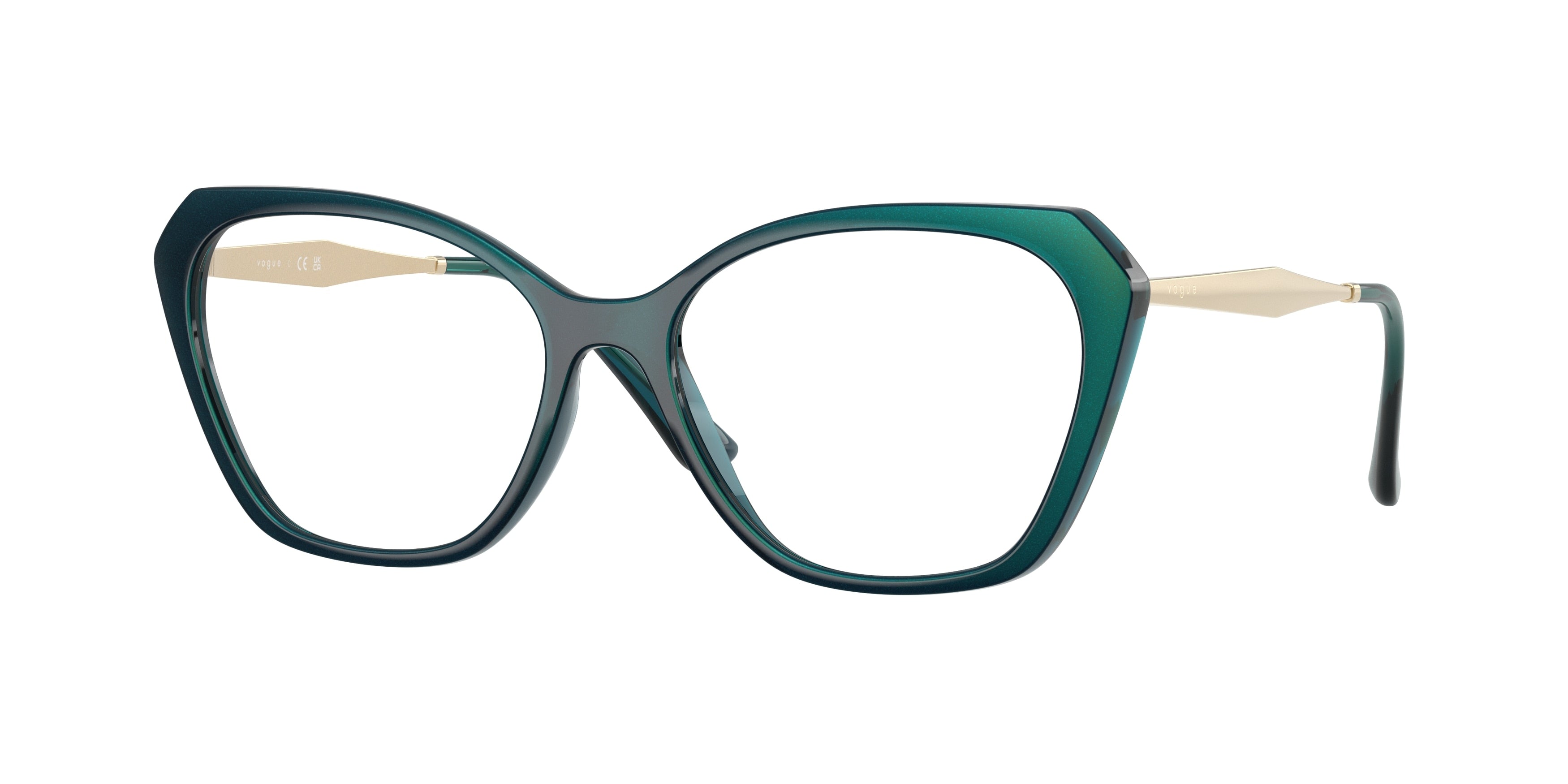 Vogue VO5522 Irregular Eyeglasses 3224-Top Blue/Transparent Octanio 54-140-16 - Color Map Blue