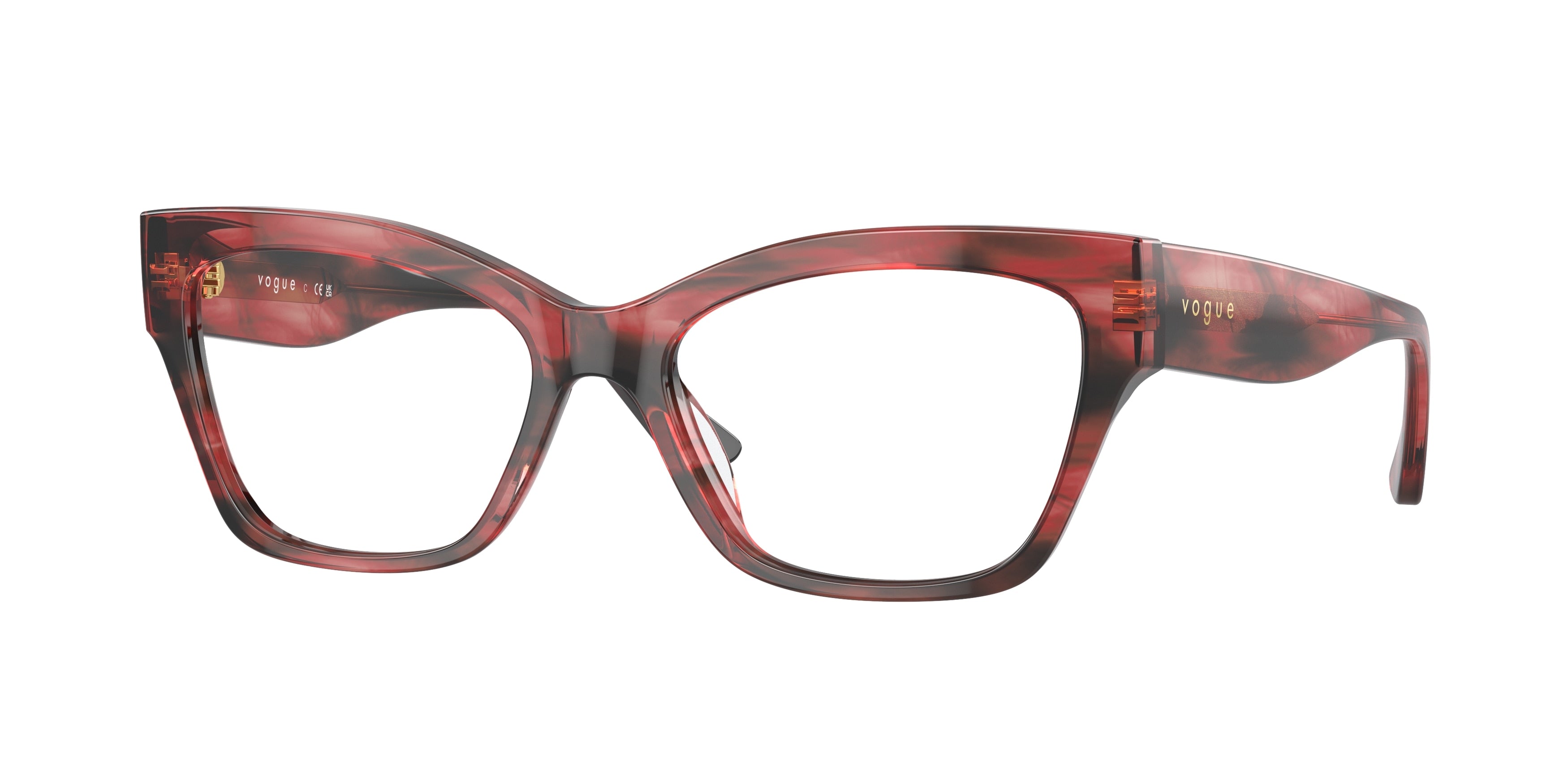 Vogue VO5523F Cat Eye Eyeglasses 3089-Red Havana 54-140-17 - Color Map Tortoise