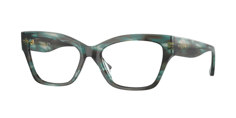 Vogue VO5523 Cat Eye Eyeglasses 3088-Green Havana 54-140-17 - Color Map Green