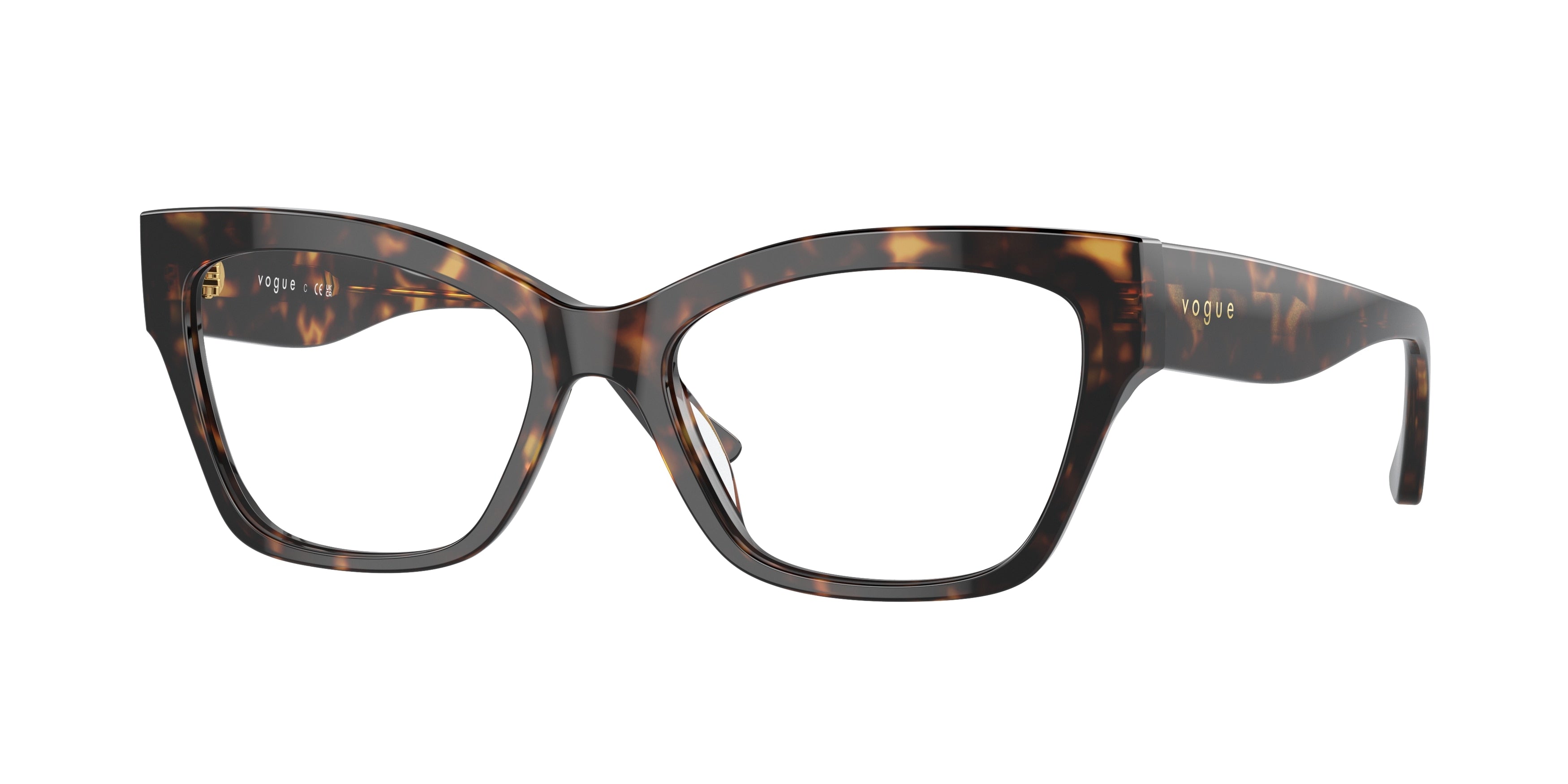 Vogue VO5523 Cat Eye Eyeglasses W656-Dark Havana 54-140-17 - Color Map Brown