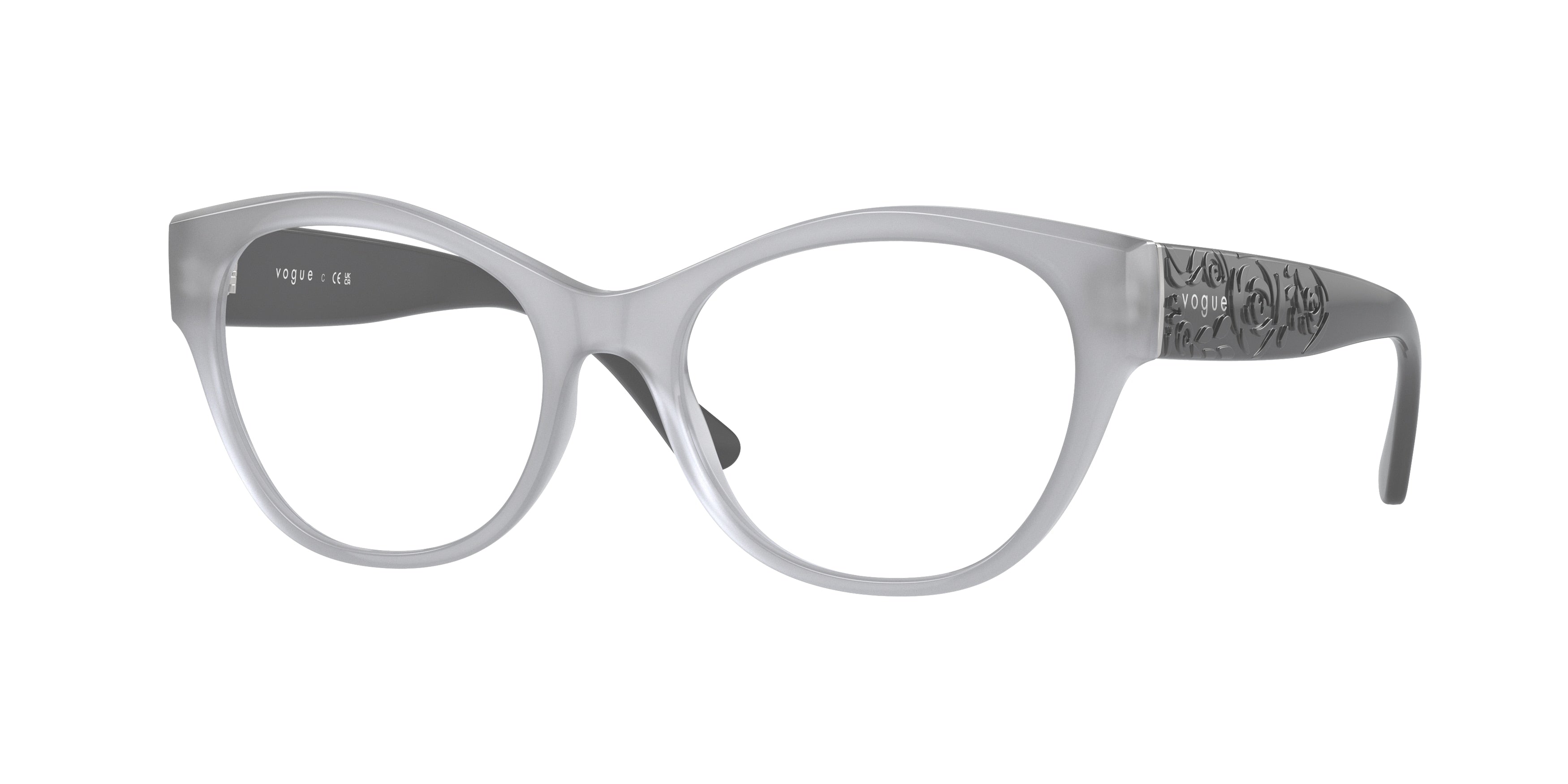 Vogue VO5527 Irregular Eyeglasses 3098-Opal Grey 52-135-17 - Color Map Grey