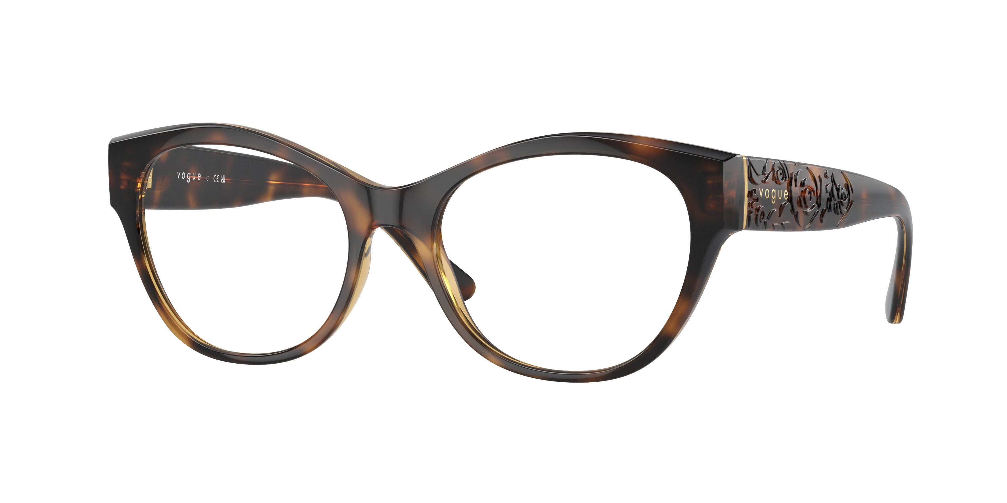 Vogue VO5527 Irregular Eyeglasses W656-Dark Havana 50-135-17 - Color Map Brown