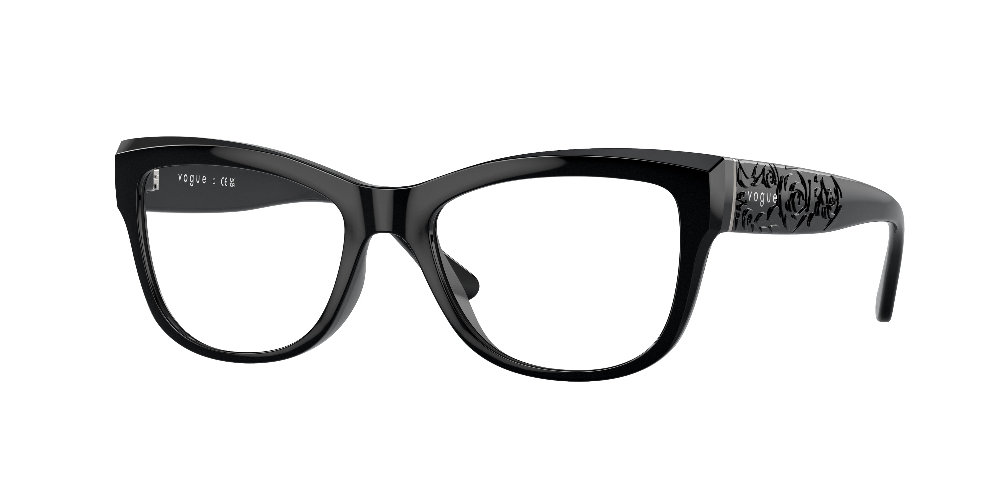 Vogue VO5528 Cat Eye Eyeglasses W44-Black 51-135-17 - Color Map Black