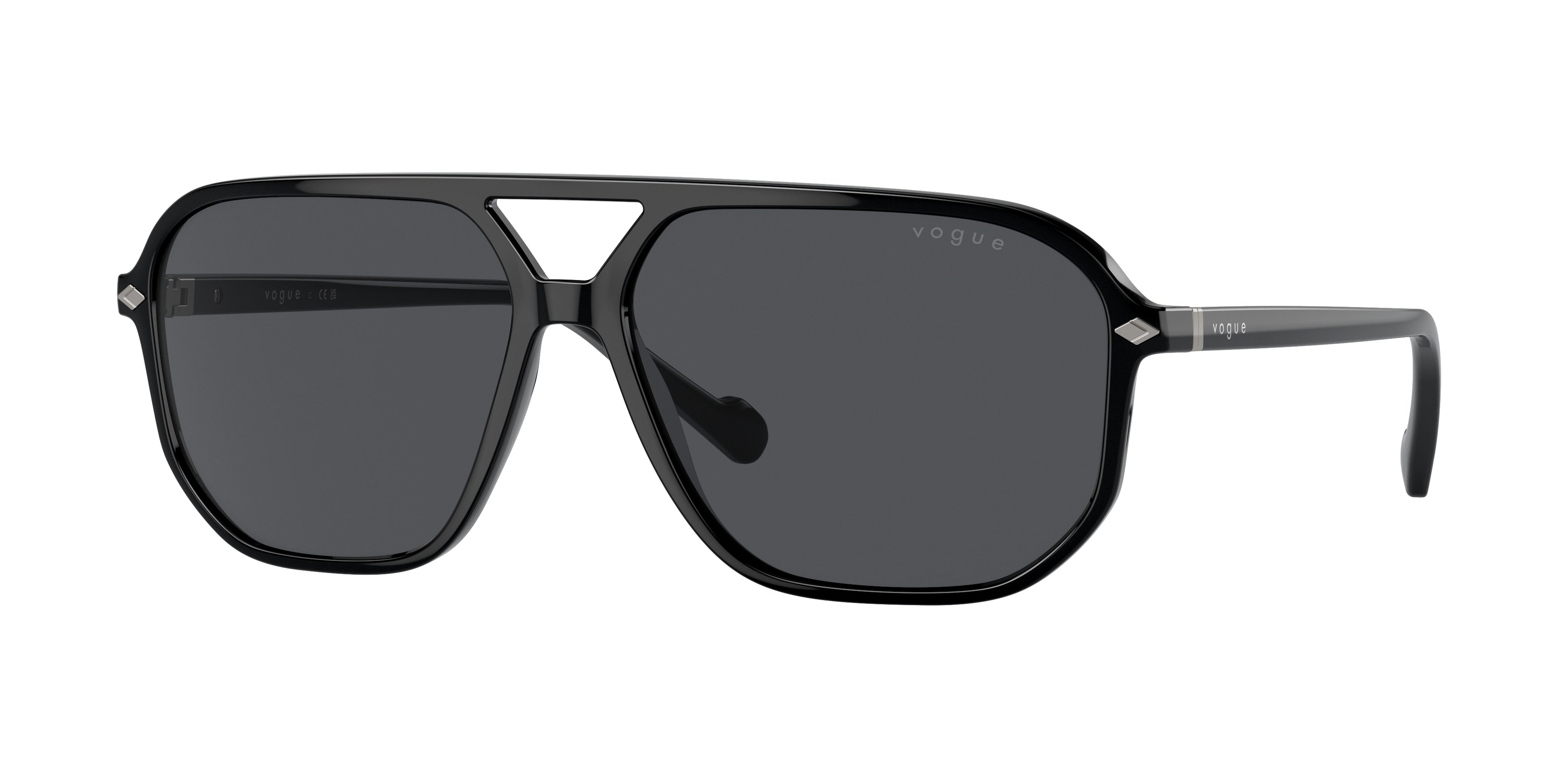 Vogue VO5531S Irregular Sunglasses W44/87-Black 60-145-14 - Color Map Black