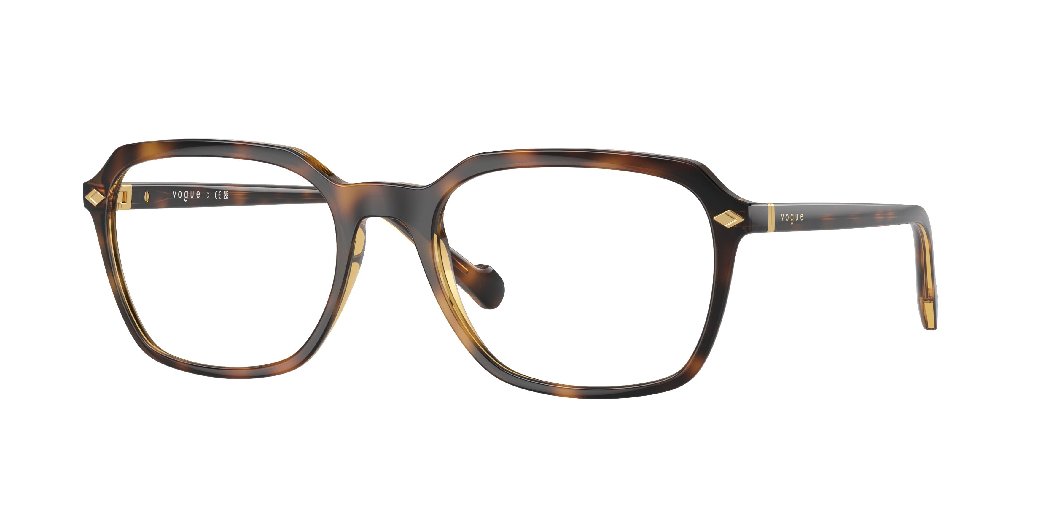 Vogue VO5532 Square Eyeglasses 2718-Total Dark Havana 54-145-19 - Color Map Brown