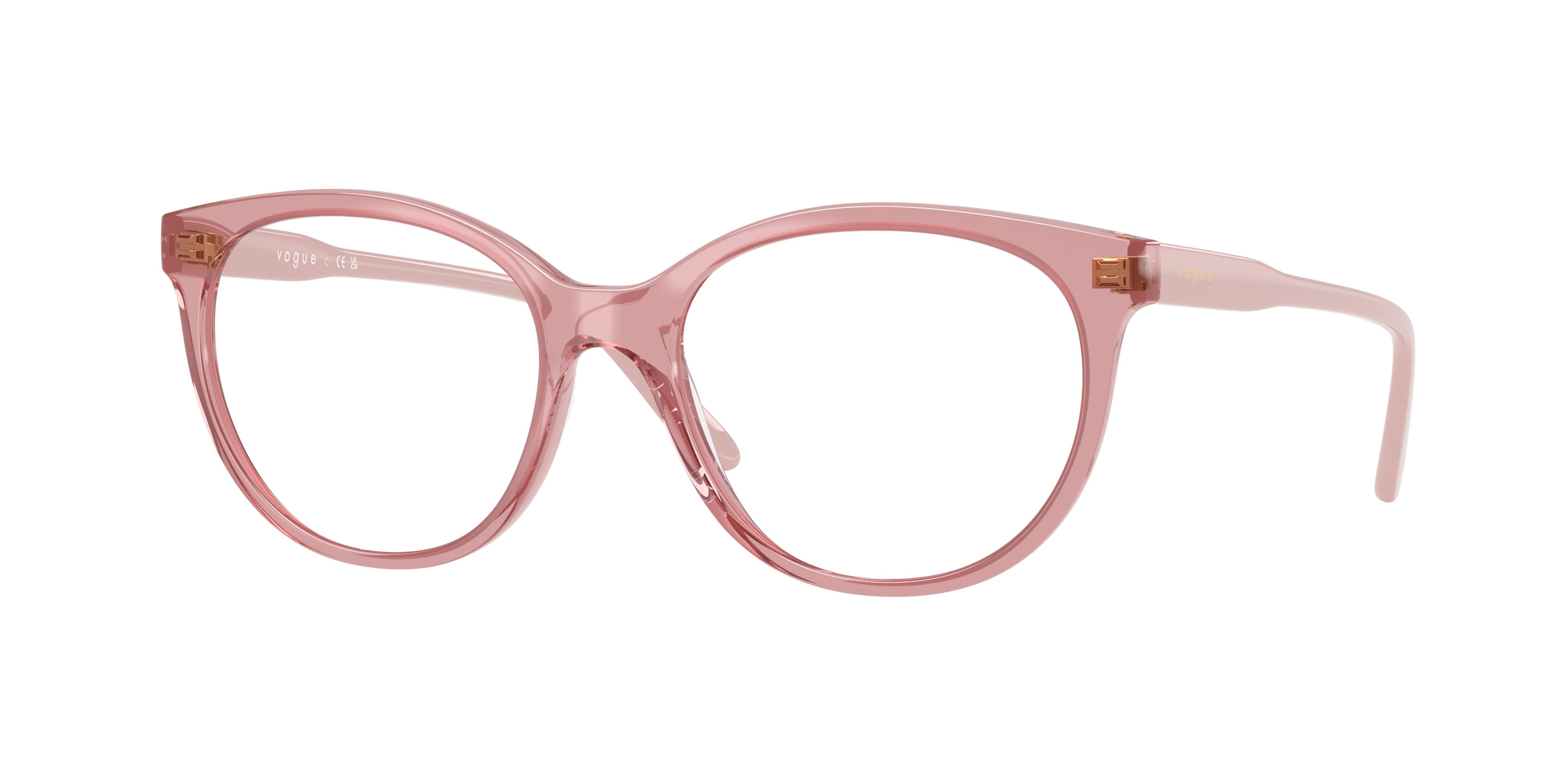 Vogue VO5552F Phantos Eyeglasses 2921-Transparent Pink 53-140-17 - Color Map Pink