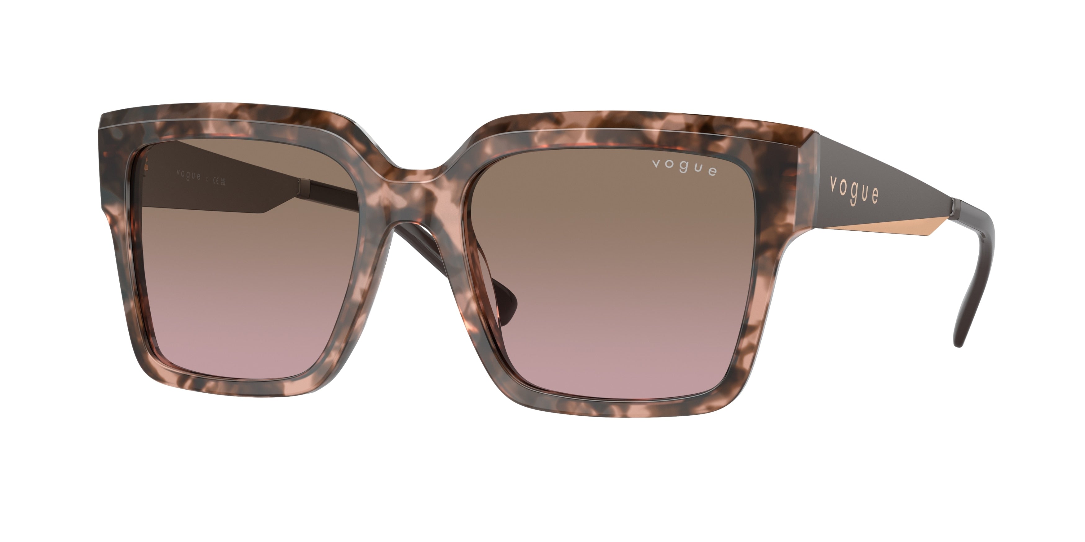 Vogue VO5553S Square Sunglasses 314514-Rose Tortoise 54-140-19 - Color Map Pink