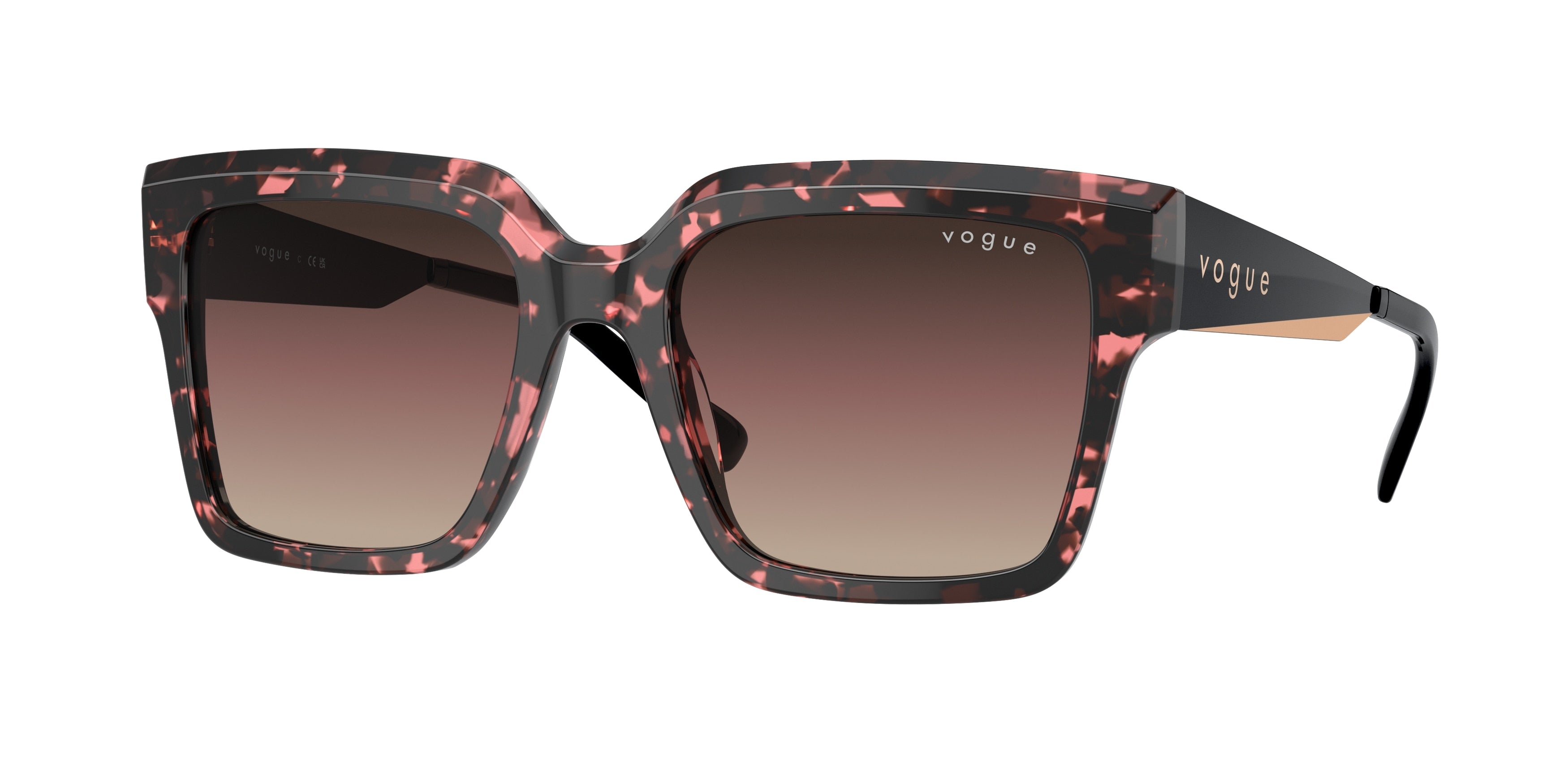 Vogue VO5553S Square Sunglasses 3148E2-Red Tortoise 54-140-19 - Color Map Red