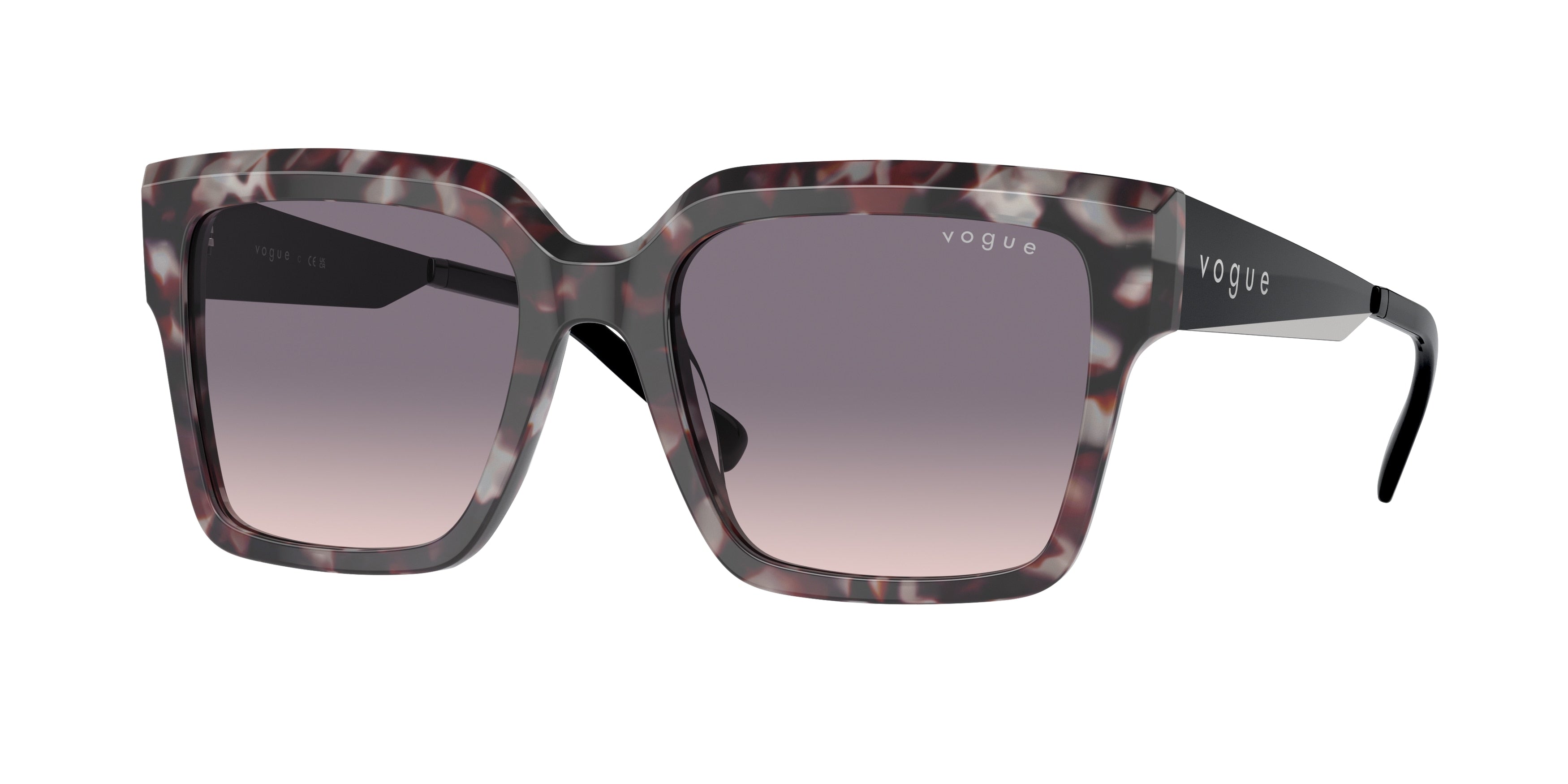 Vogue VO5553S Square Sunglasses 314936-Grey Tortoise 54-140-19 - Color Map Grey