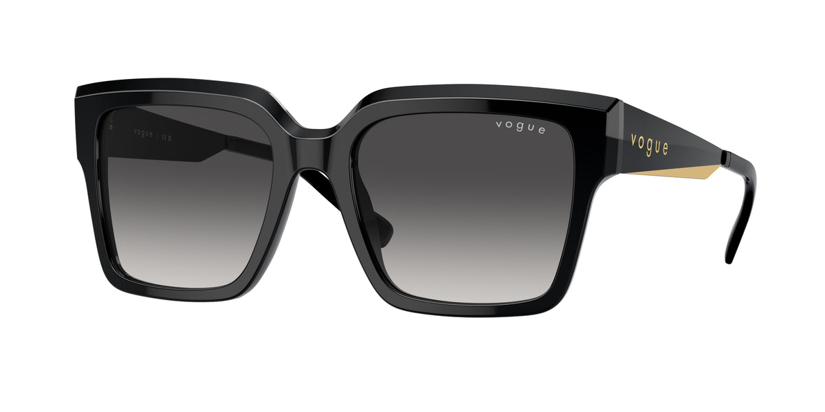 Vogue VO5553S Square Sunglasses W44/8G-Black 54-140-19 - Color Map Black