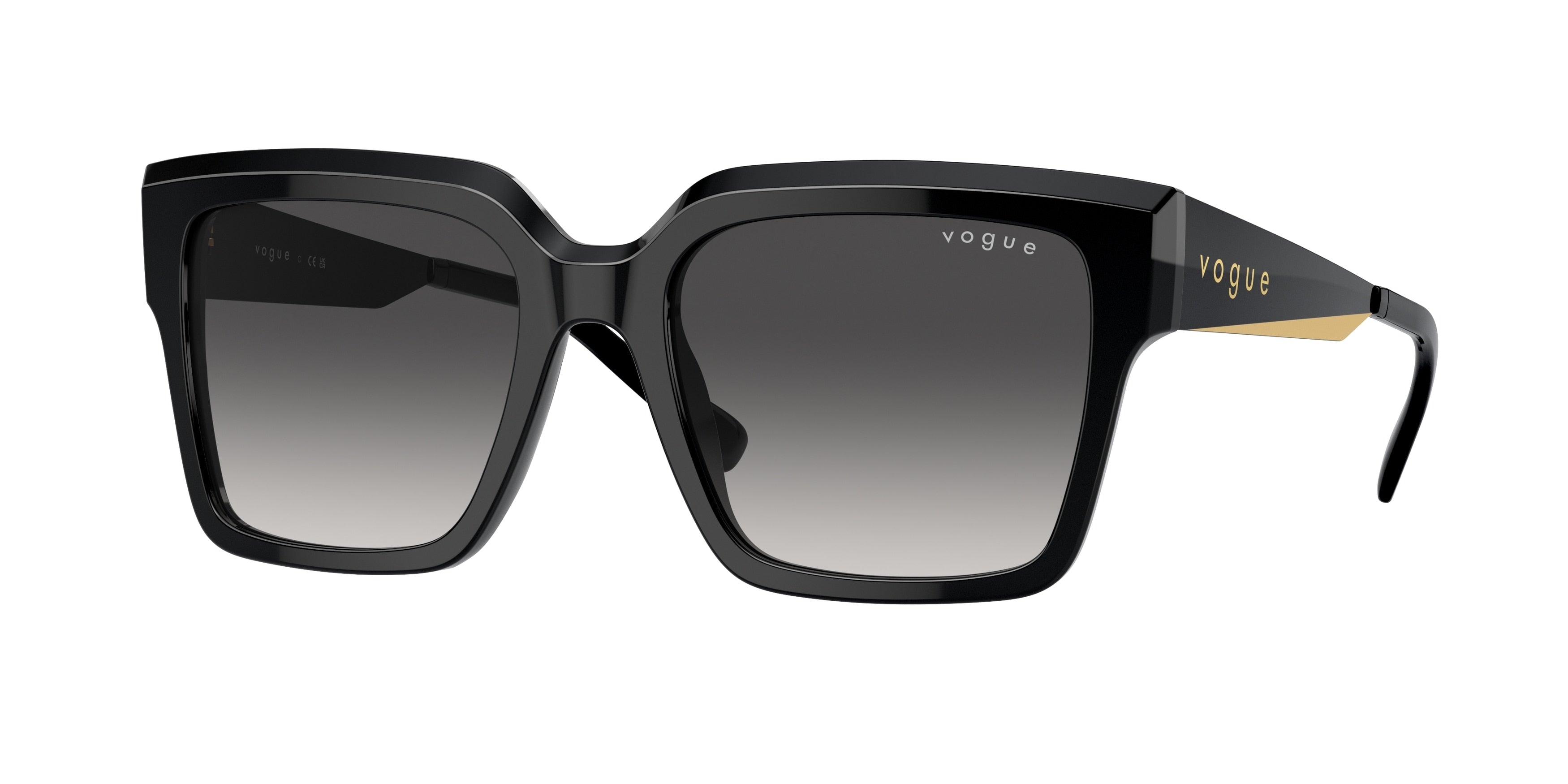 Vogue VO5553S Square Sunglasses W44/8G-Black 54-140-19 - Color Map Black