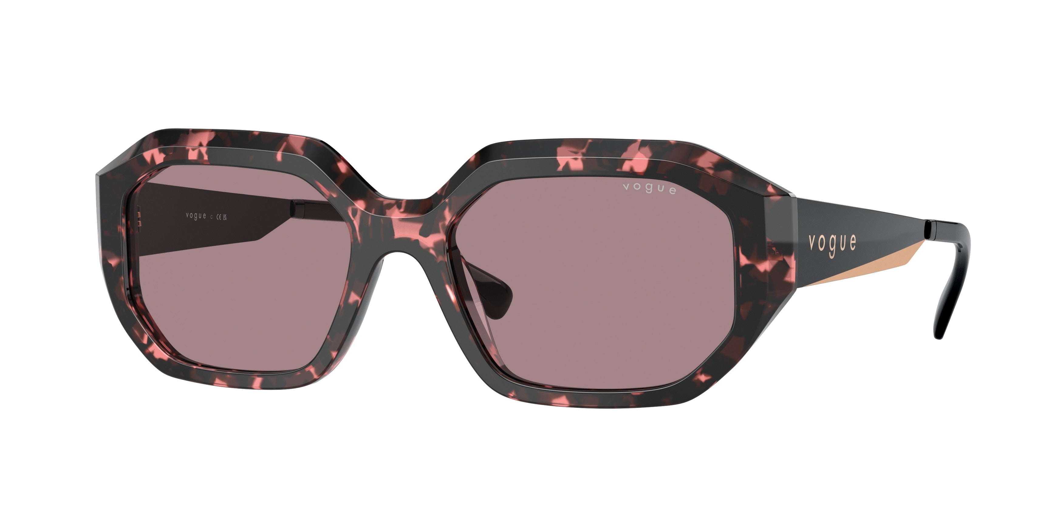Vogue VO5554S Irregular Sunglasses 31487N-Red Tortoise 54-140-18 - Color Map Red