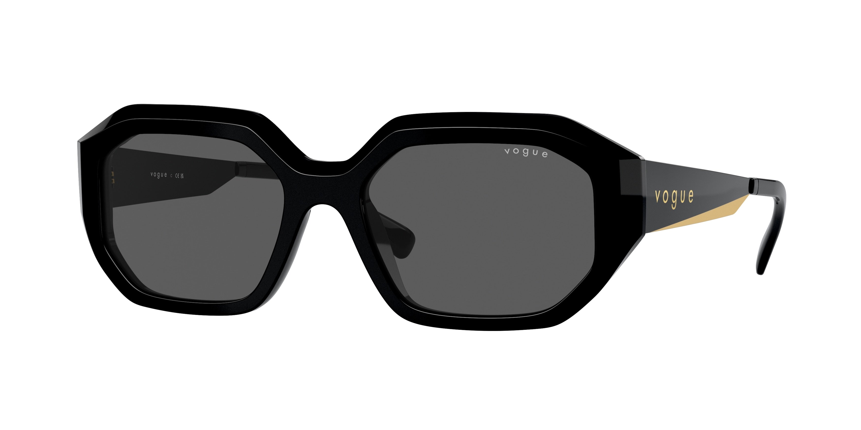 Vogue VO5554S Irregular Sunglasses W44/87-Black 54-140-18 - Color Map Black