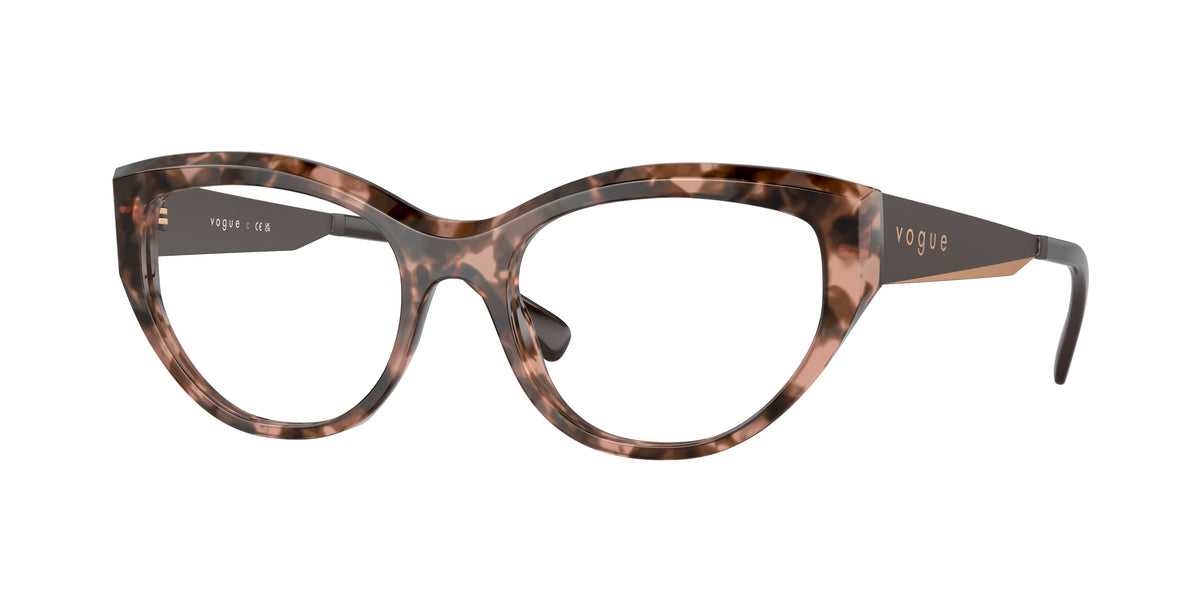 Vogue VO5560 Irregular Eyeglasses 3145-Rose Tortoise 53-140-18 - Color Map Pink