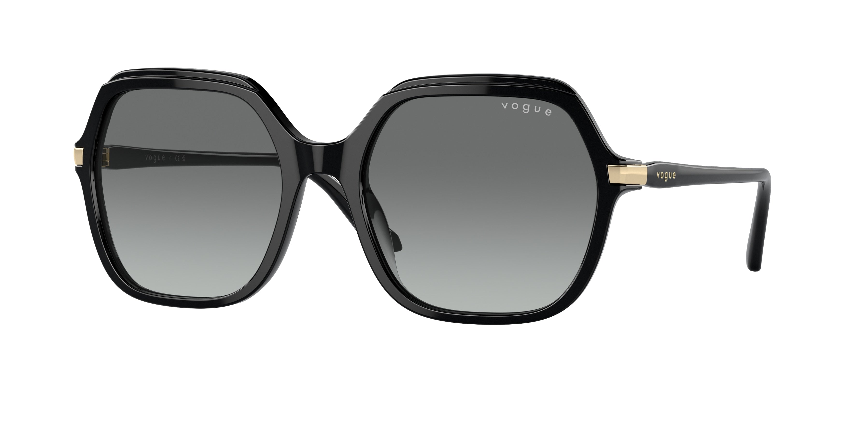 Vogue VO5561S Square Sunglasses W44/11-Black 56-140-19 - Color Map Black